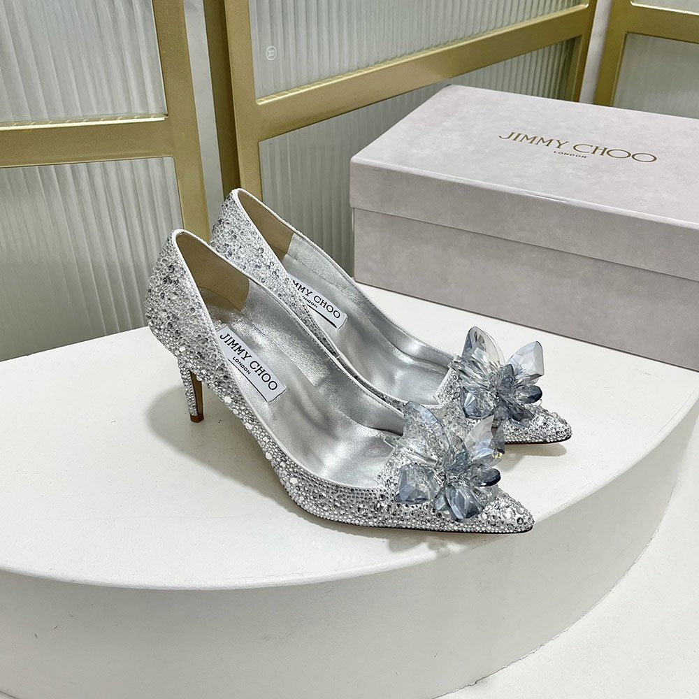Jimmy Choo Allure Crystal Point Slide Sandal