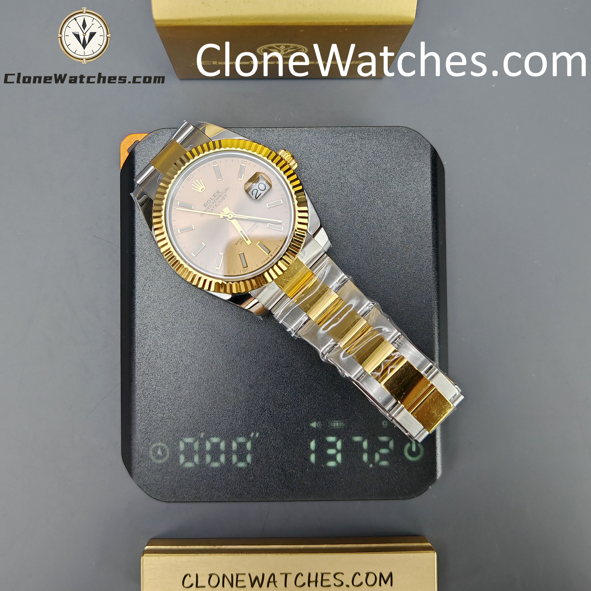 Rolex Super Clone Watches 1:1 DateJust Gold Dial m126333-0009 Oyster 41MM 3235 Movement