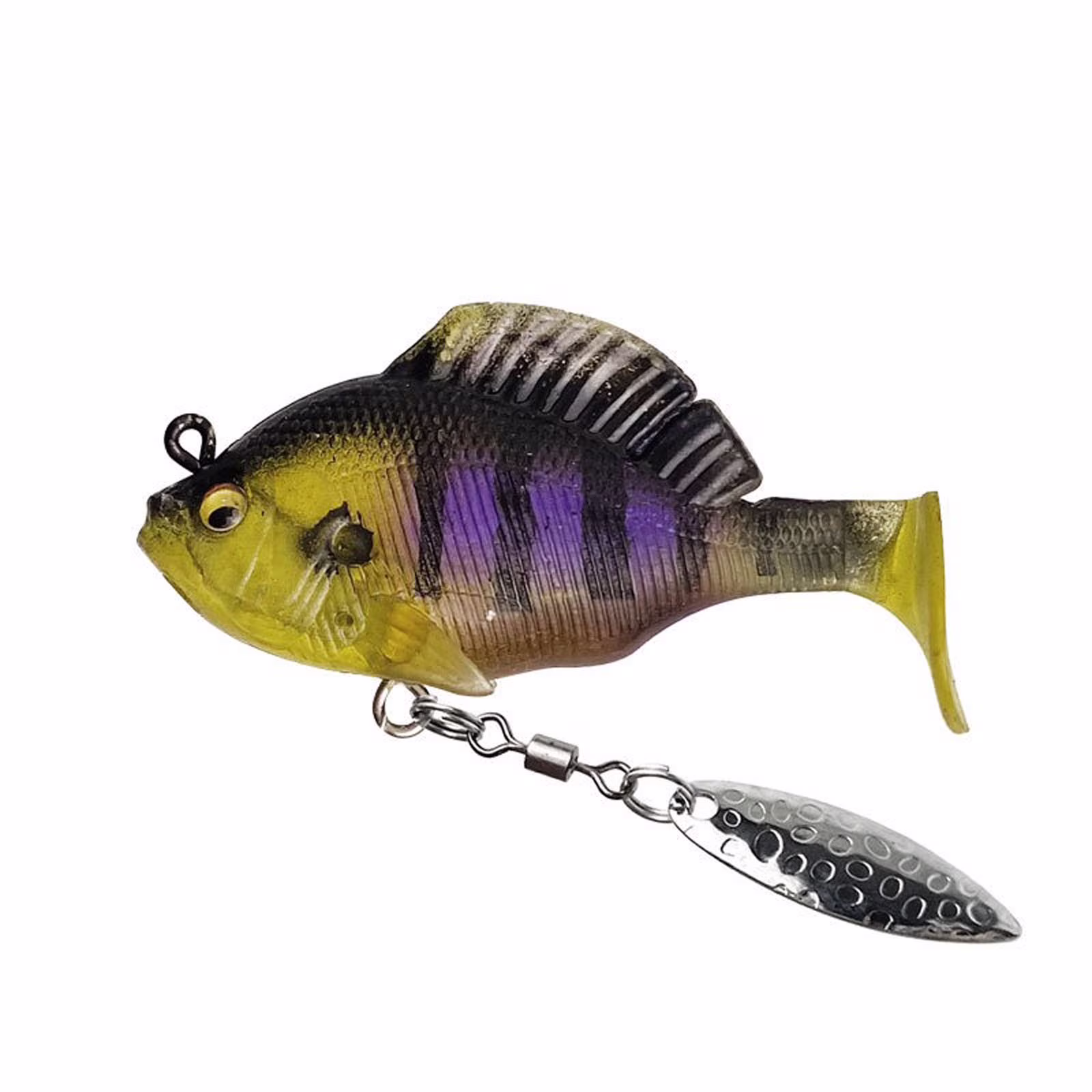 TOPRenddon Three Generations Of Jumping Fish Hollow Lead Soft Bait Hanging Bottom Rotating Sequins T-tail Lead Soft Fish Bait