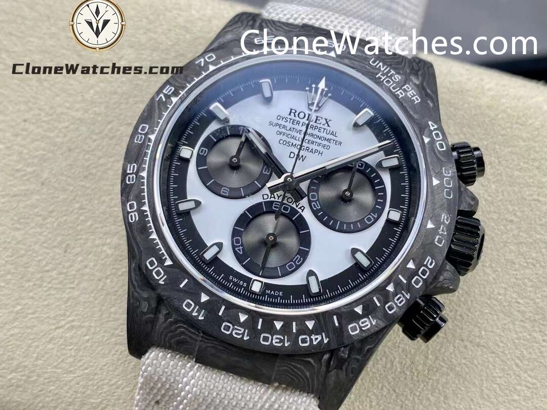 Modified Super Clone Watches 1:1 DiW Rolex Daytona NTPT Carbon “CREAM 41mm”
