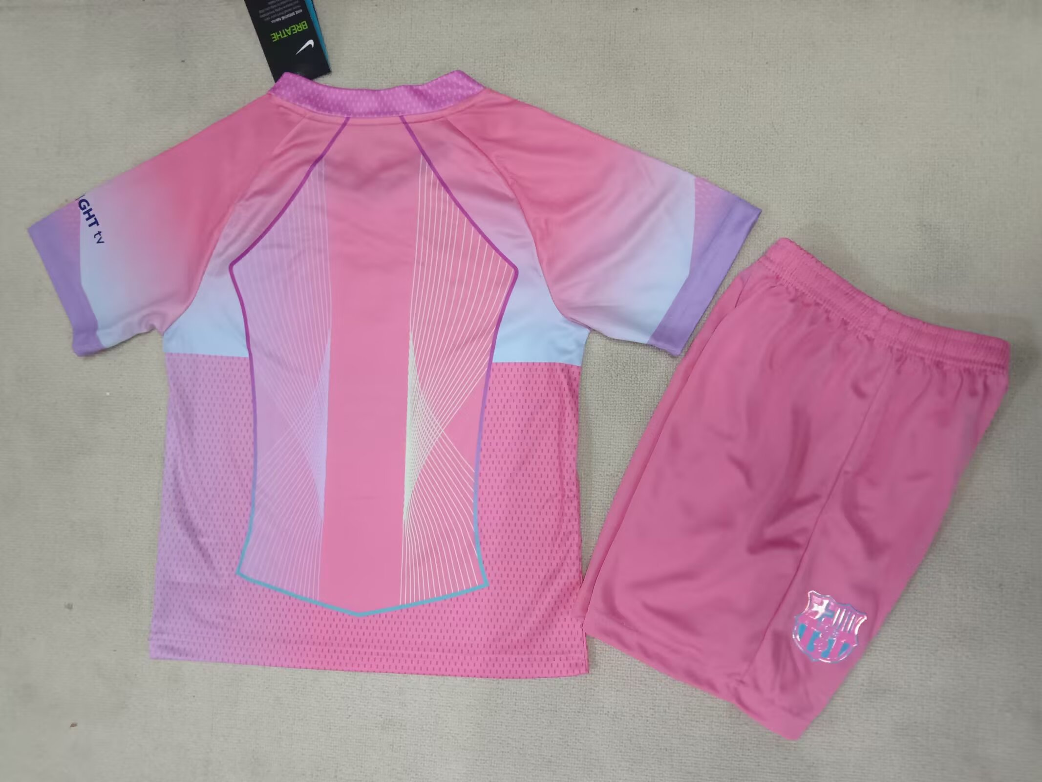 25-26 Barcelona Second Away Pink Jersey - Kids Kit