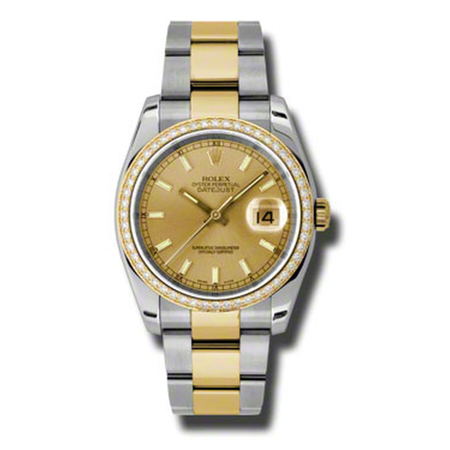 Rolex Oyster Perpetual Datejust 36 Champagne Dial Stainless Steel and 18K Yellow Gold Bracelet Automatic Ladies Watch 116243CSO（Lifetime free warranty+90-days replacement service & Refund!.）