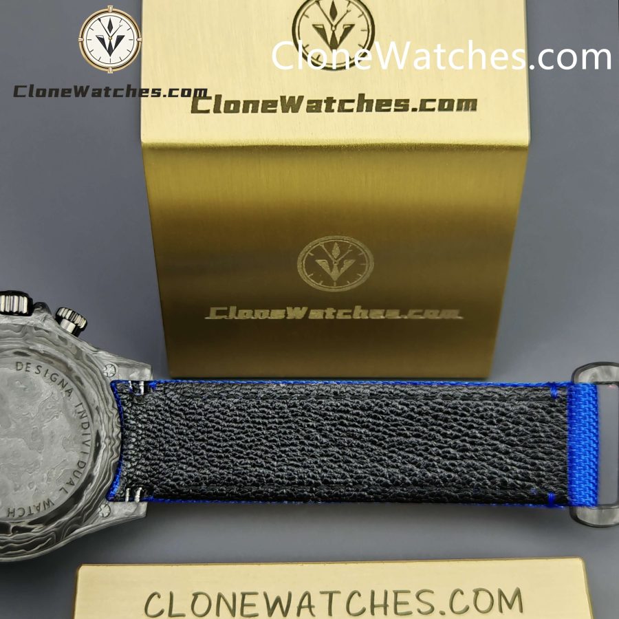 Modified Super Clone Watches 1:1 GET Rolex Daytona Skeleton Dial 4130 Movement Blue Strap
