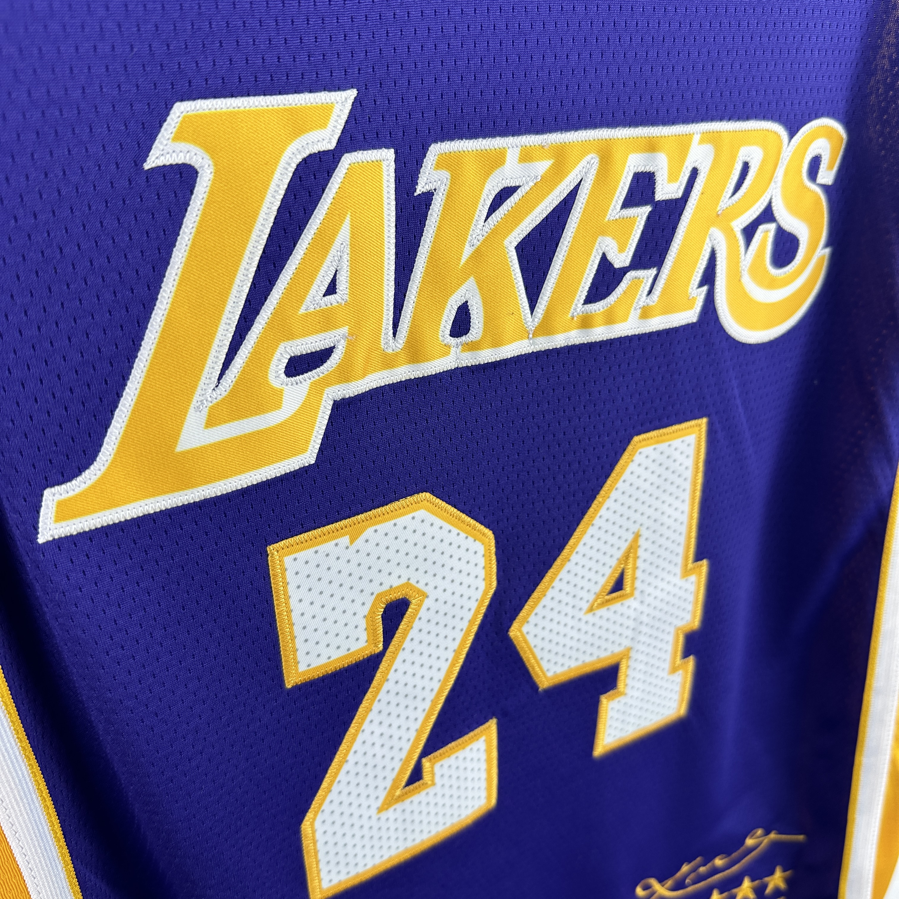 Embroidered Lakers V-neck purple No. 24 Kobe