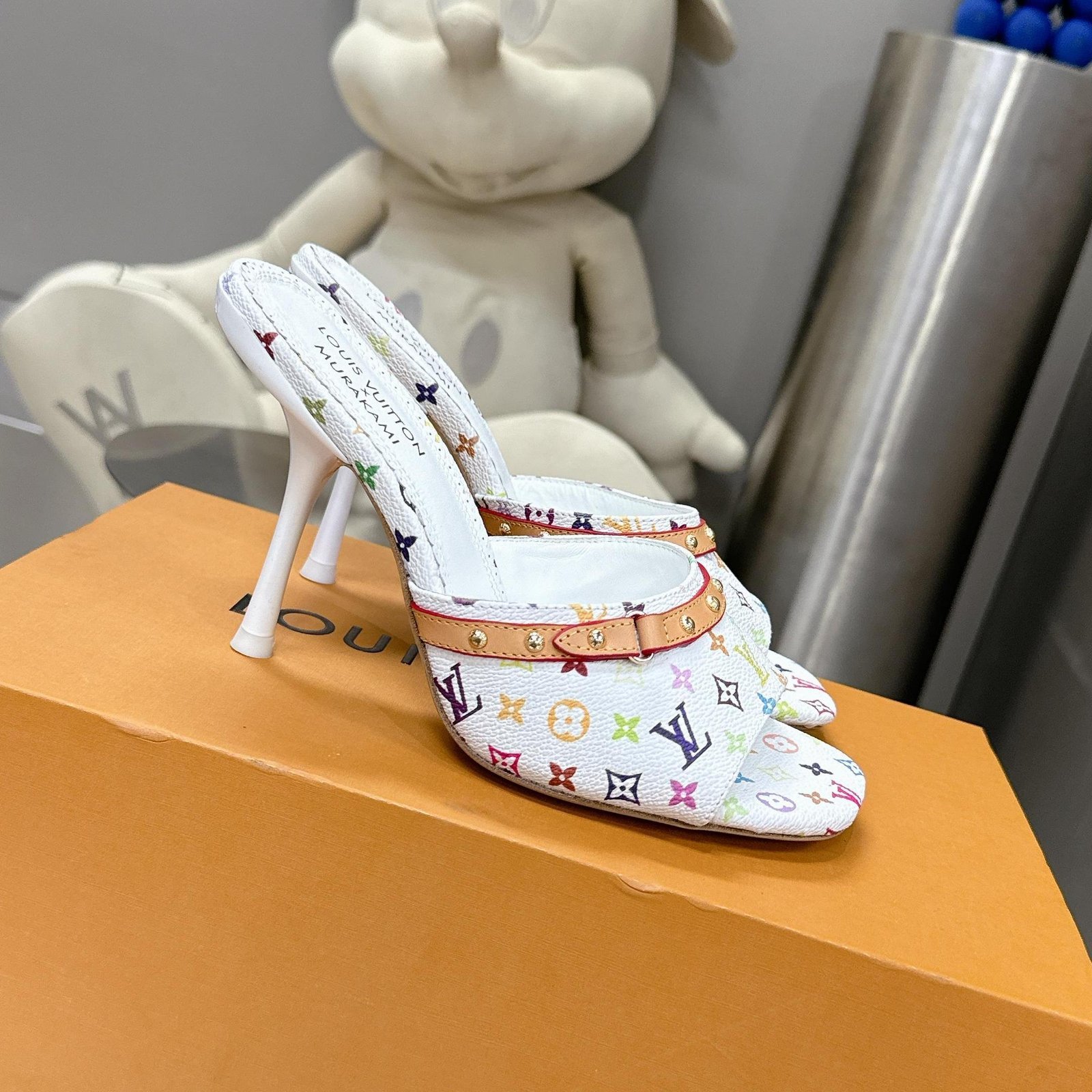 Louis Vuitton LV Takashi Murakami Leather Slippers