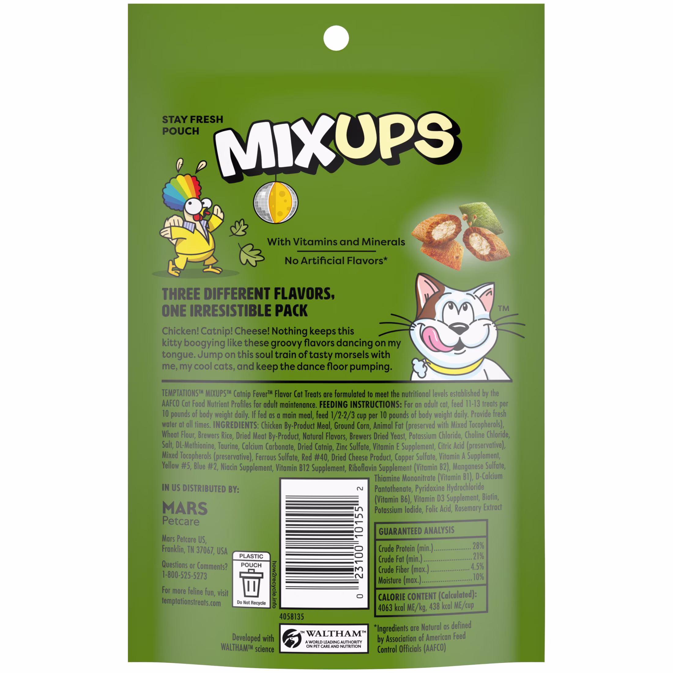 Temptations MixUps, Crunchy and Soft Cat Treats, Catnip Fever Flavor, 3 oz Pouch