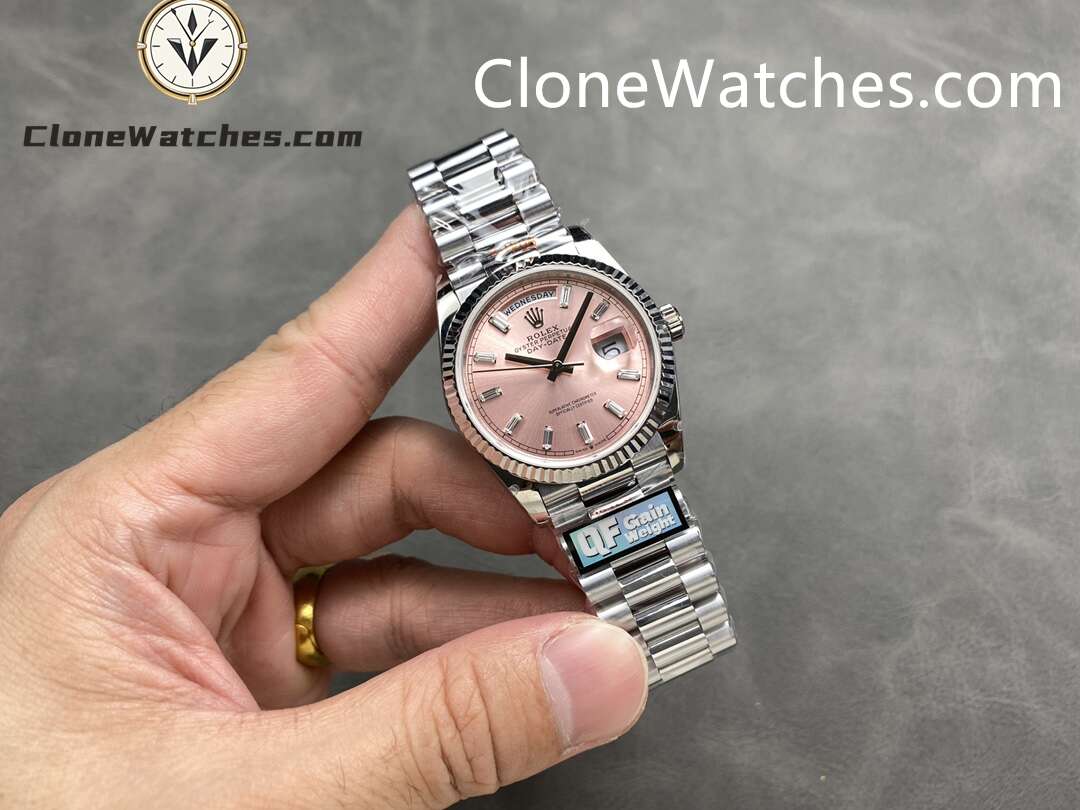 Rolex Super Clone Watches 1:1 Day Date Pink Dial 36mm m128239-0071 3255 Movement