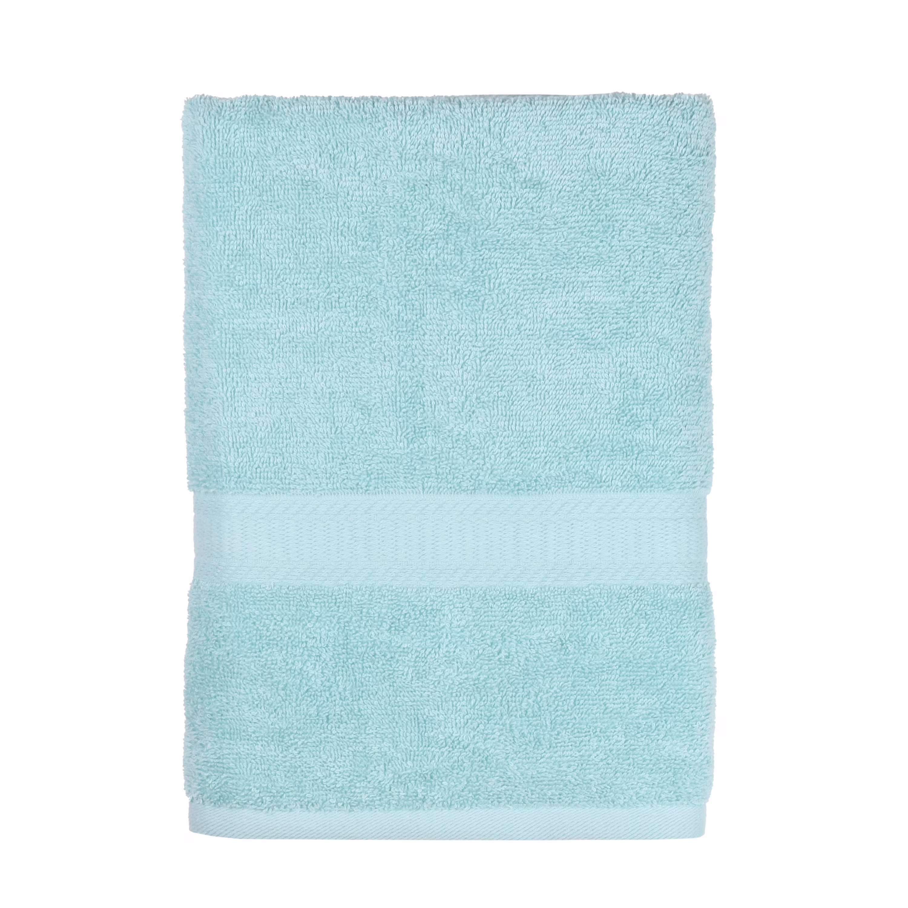 Mainstays Basic Bath Towel, 100% Cotton, Green