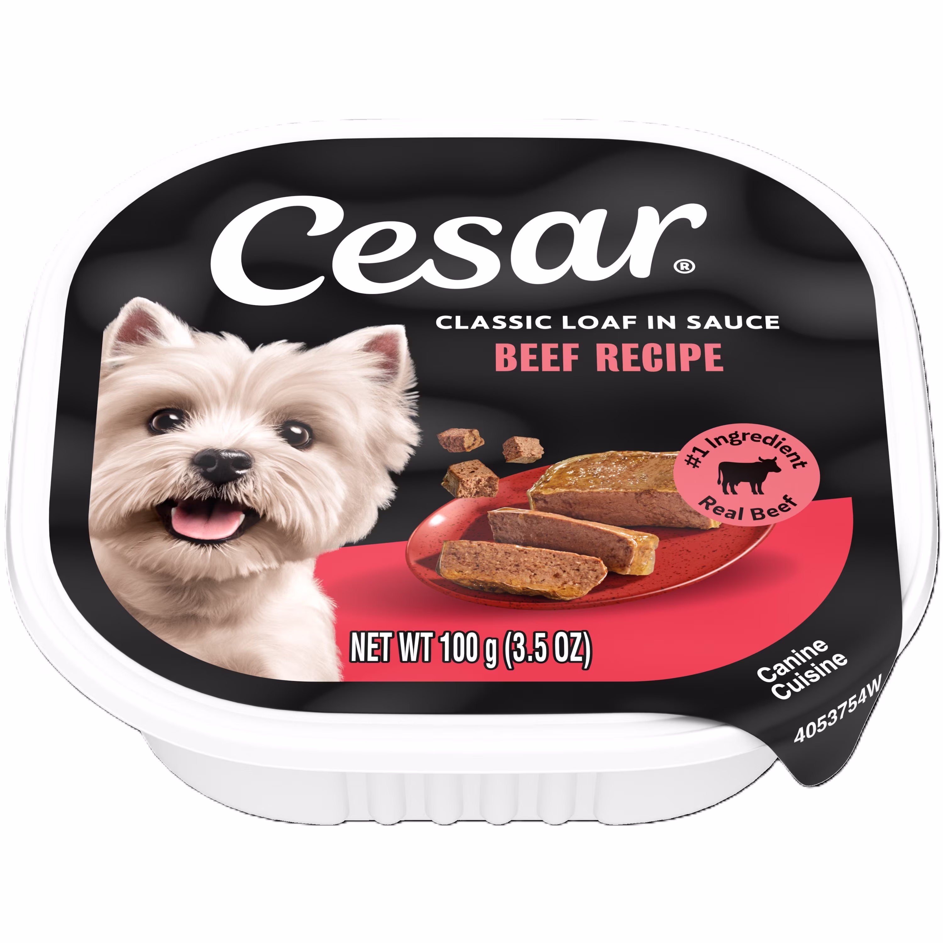 Cesar Classic Loaf In Sauce Beef Recipe Adult Wet Dog Food, 3.5 Oz Easy Peel Tray
