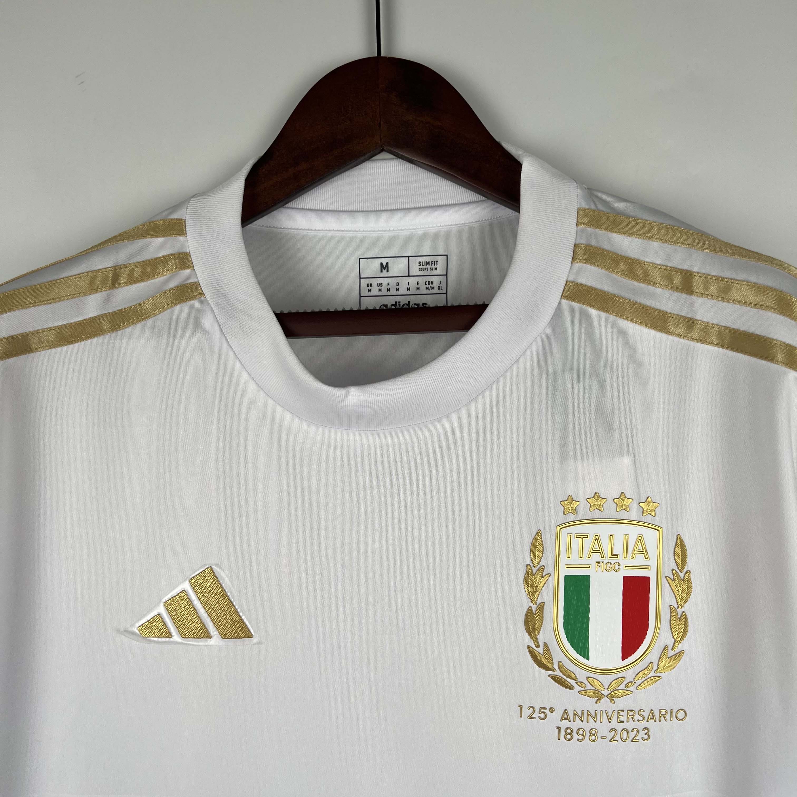 2023 Italy 125th Anniversary White Soccer Shirt-Fans