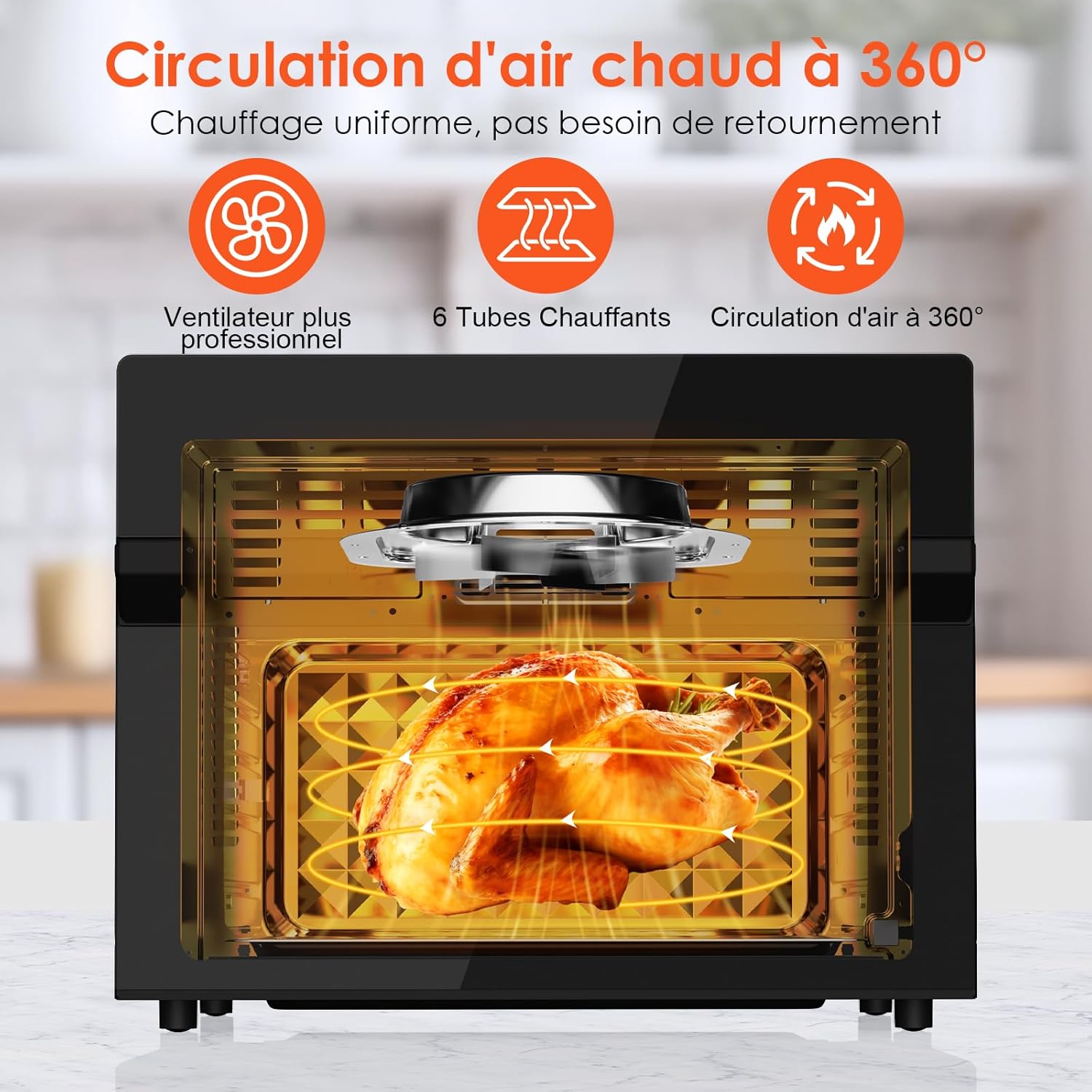 Friteuse sans huile 30 L rôtissoire 20 programmes écran tactile LED