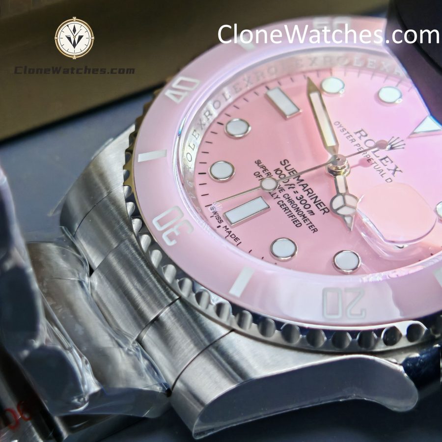 Modified Super Clone Watches 1:1 DiW Rolex Submariner Pink Dial 3135 Movement