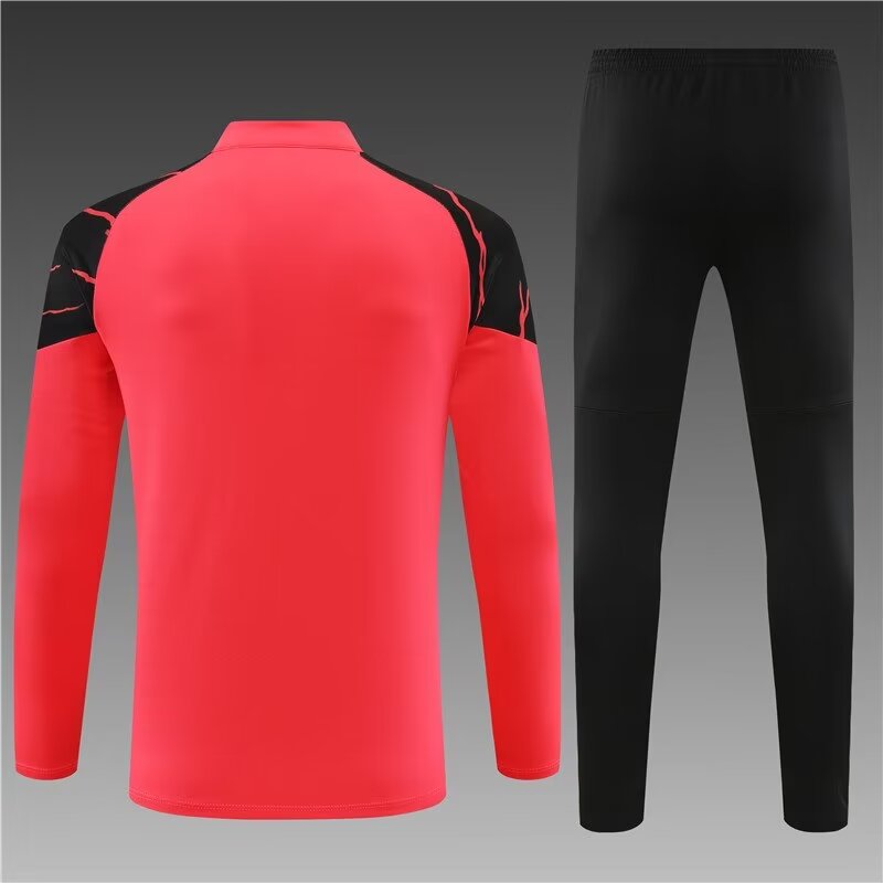 2023/2024 Manchester City Half Pull Training Wear Orange Red Football Shirt