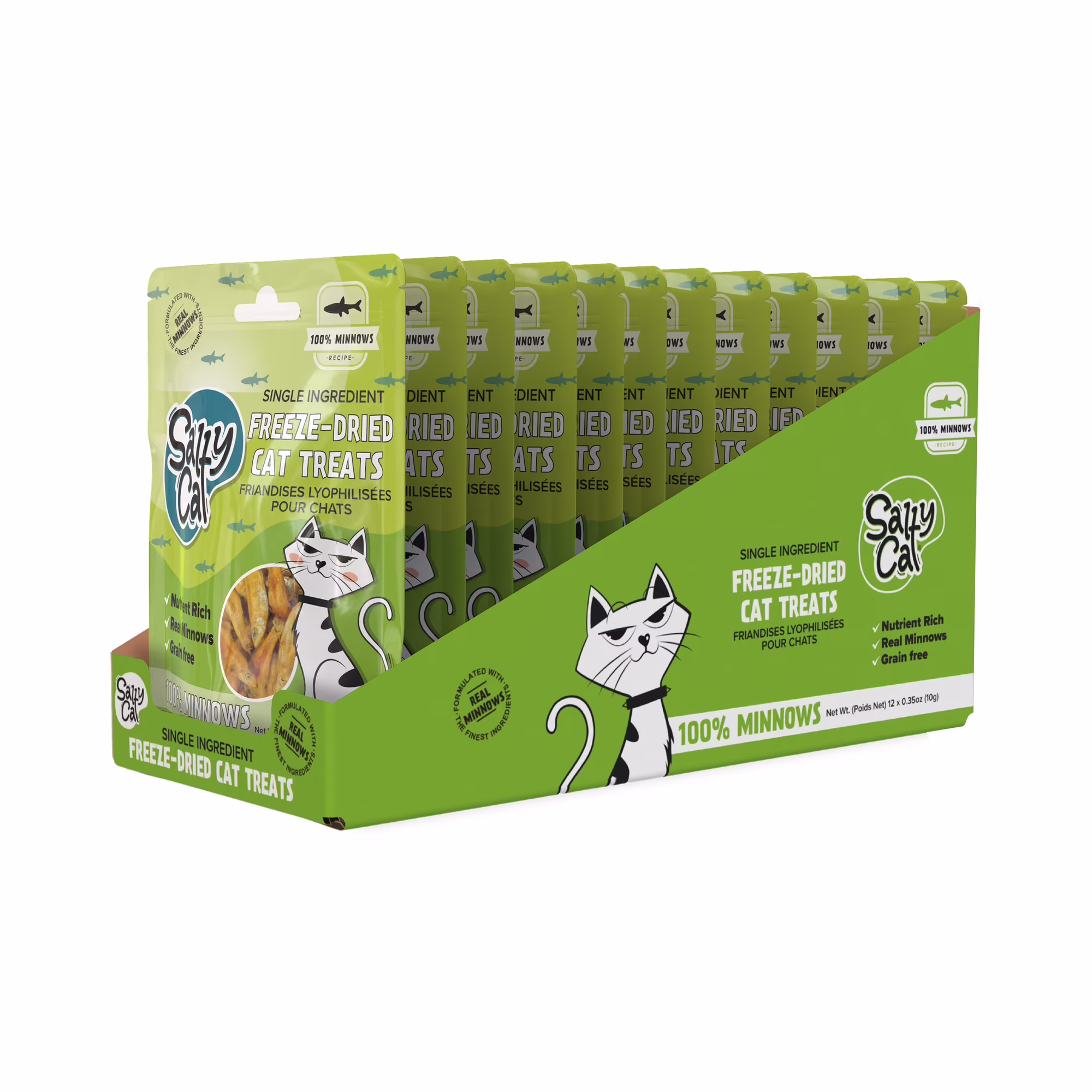 Salty Cat 100% Minnows Freeze-Dried Cat Treats, 10g Pouch