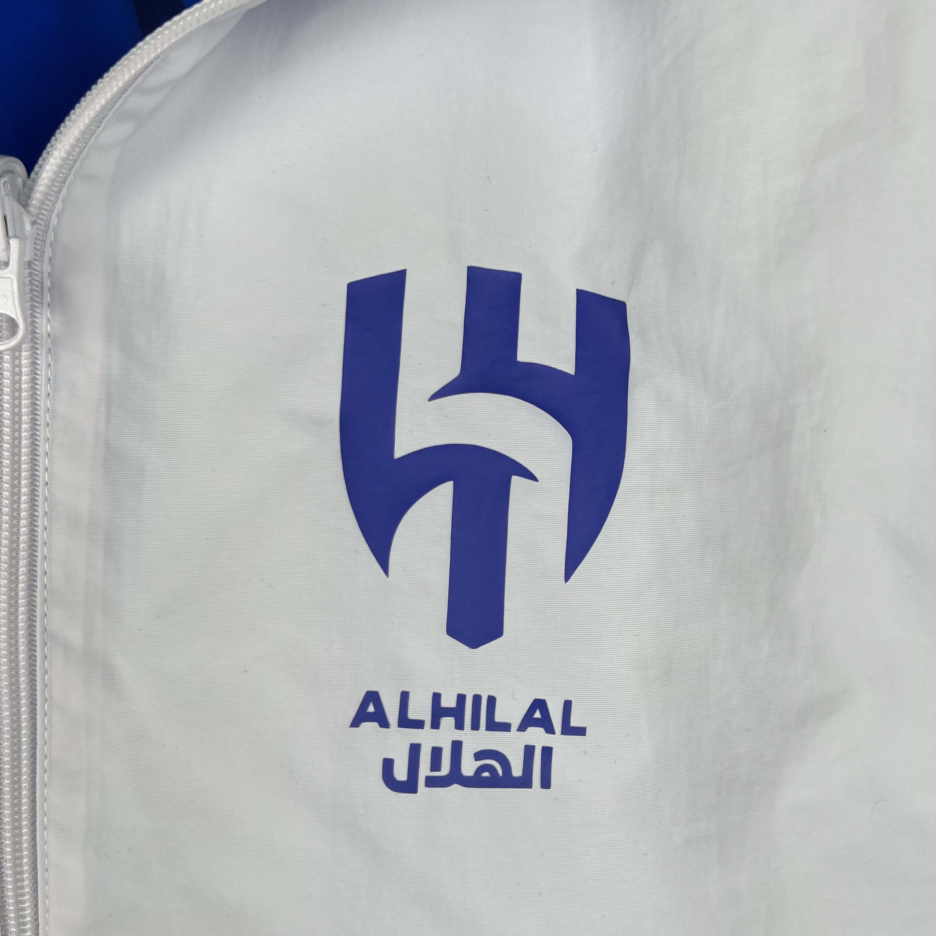 2023/2024 Al-Nassr Reversible Windbreaker(White-Blue)Soccer Jersey 1:1 Thai Quality
