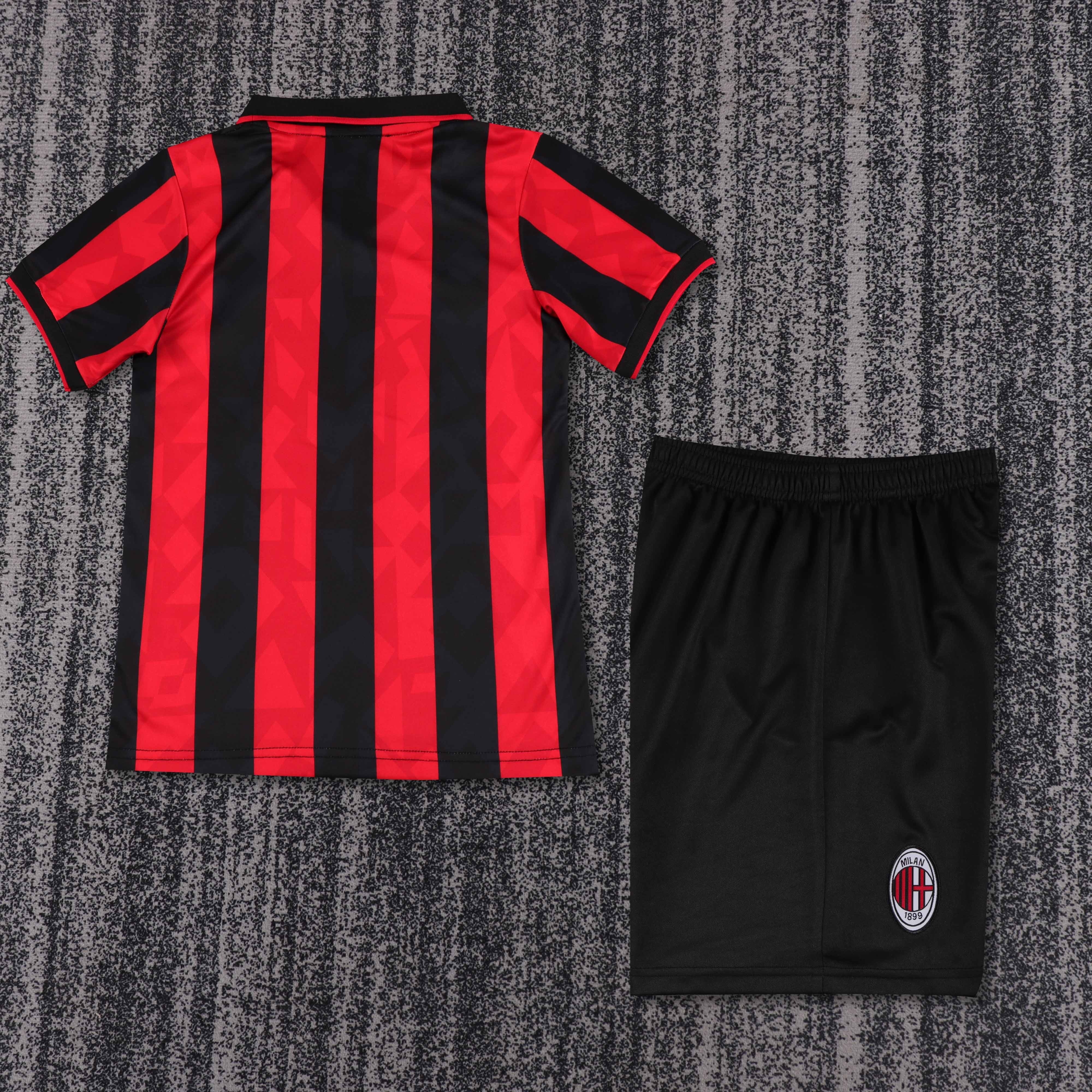 1993-94 AC Milan Home Retro Children's Jersey Set - Fans Edition