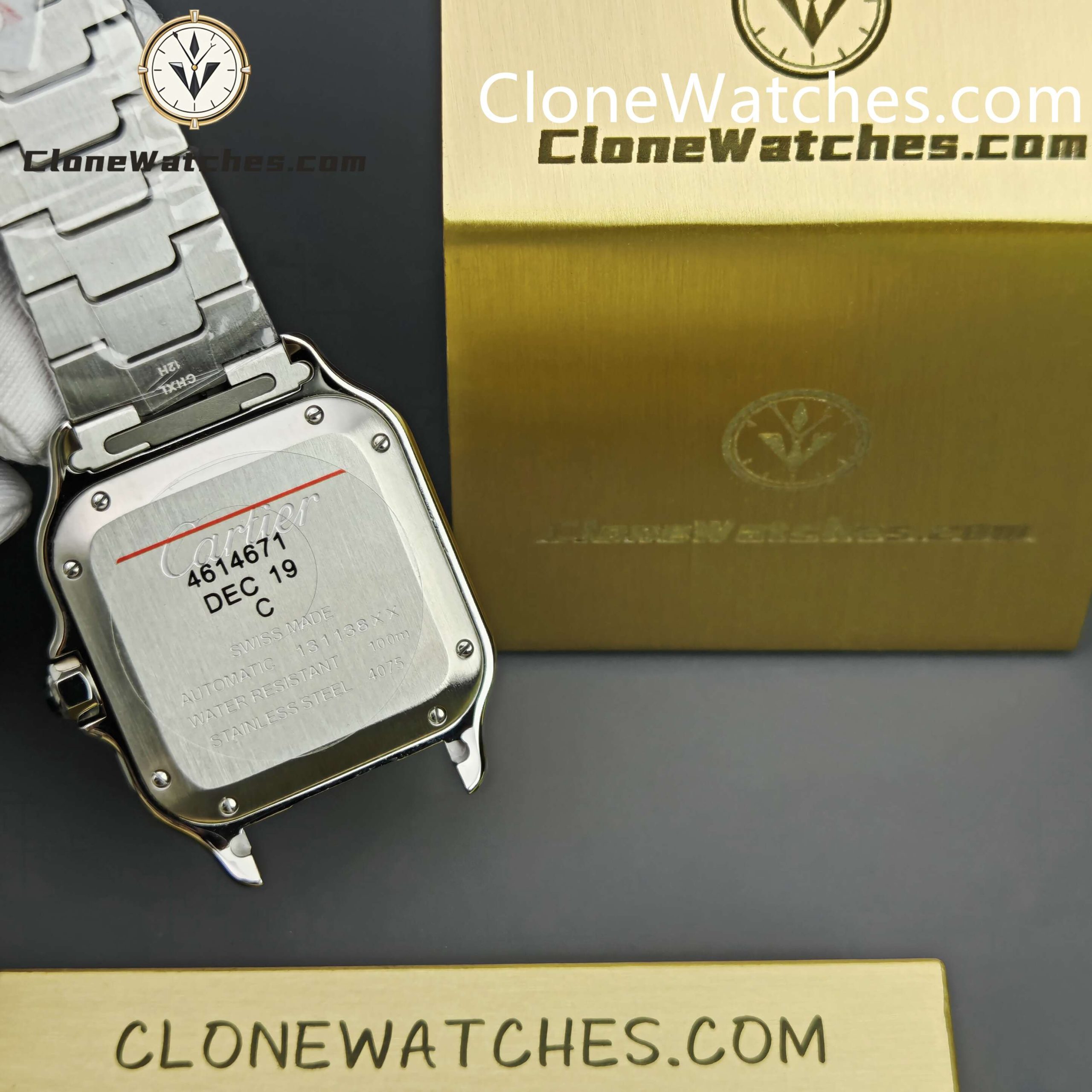 Cartier Super Clone Watches 1:1 Santos Series White Dial 18K gold plated 35.1MM W2SA0016