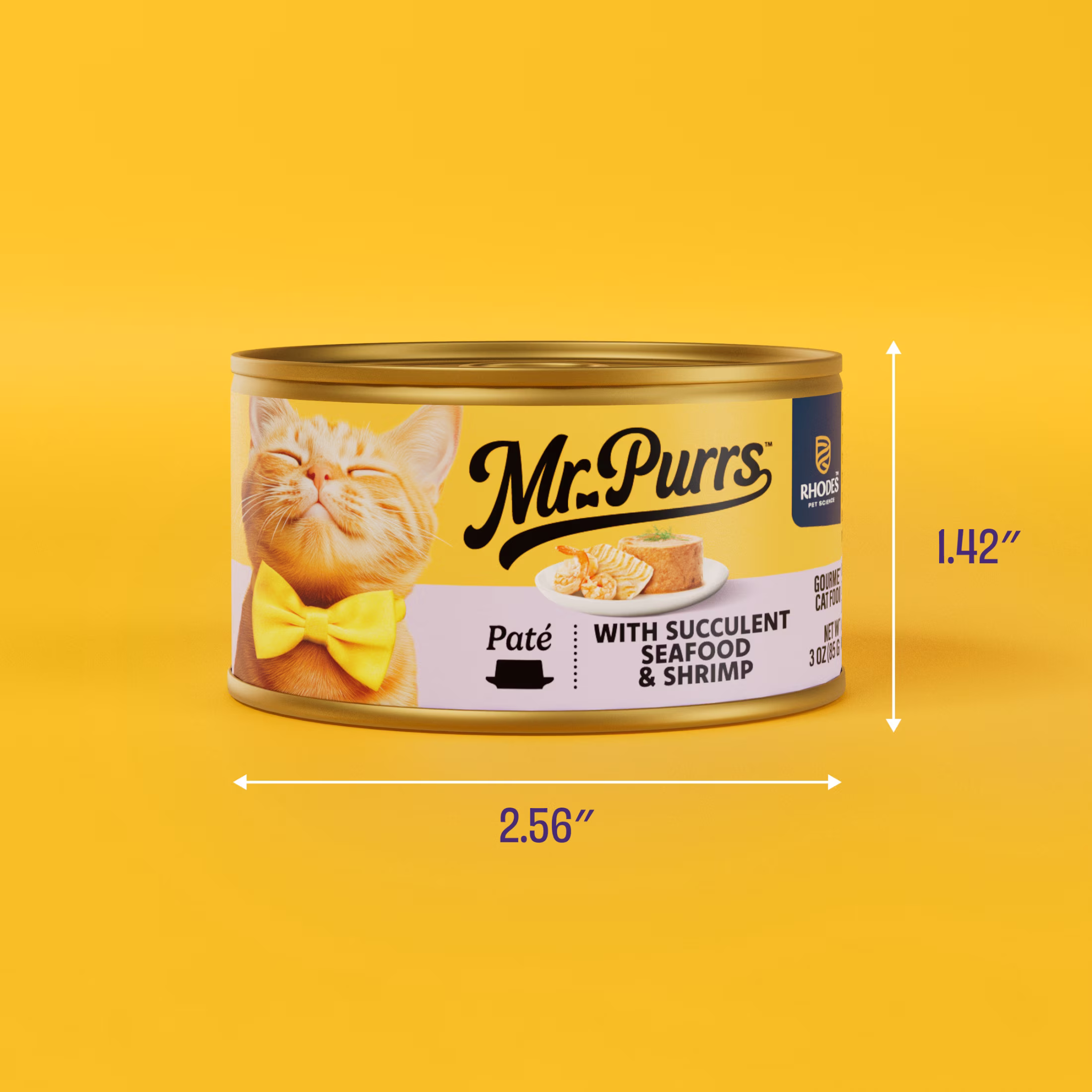 Mr Purrs Seafood & Shrimp Pate Wet Cat Food, 3 oz Can