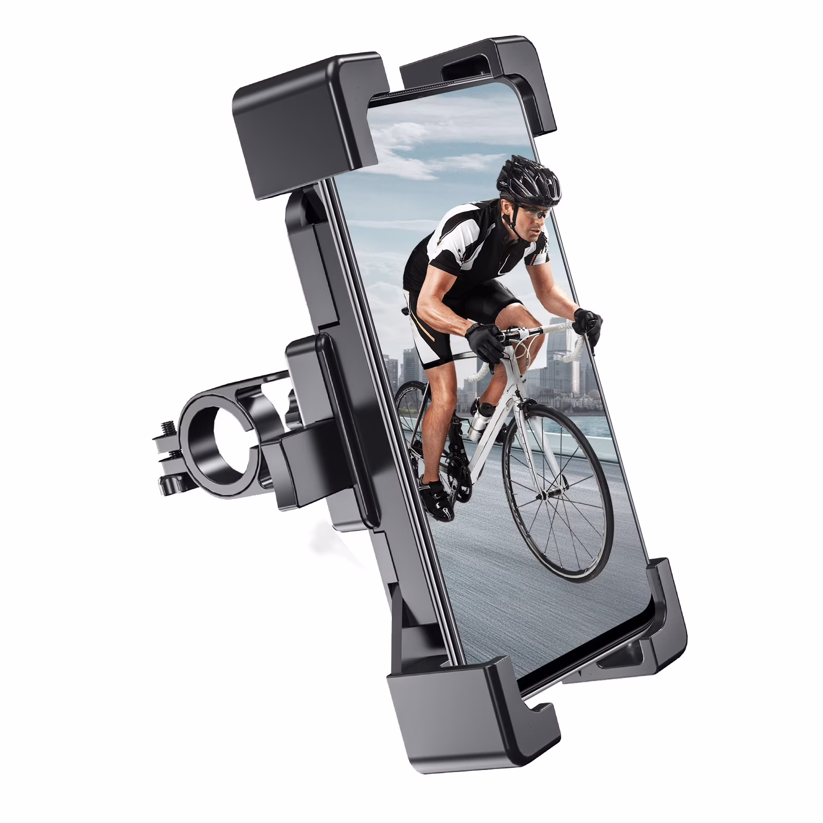 Herunwer Handle Type Motorcycle Mountain Bike Navigation Bracket Electric Bicycle Riding Bracket Bicycle Mobile Phone Bracket