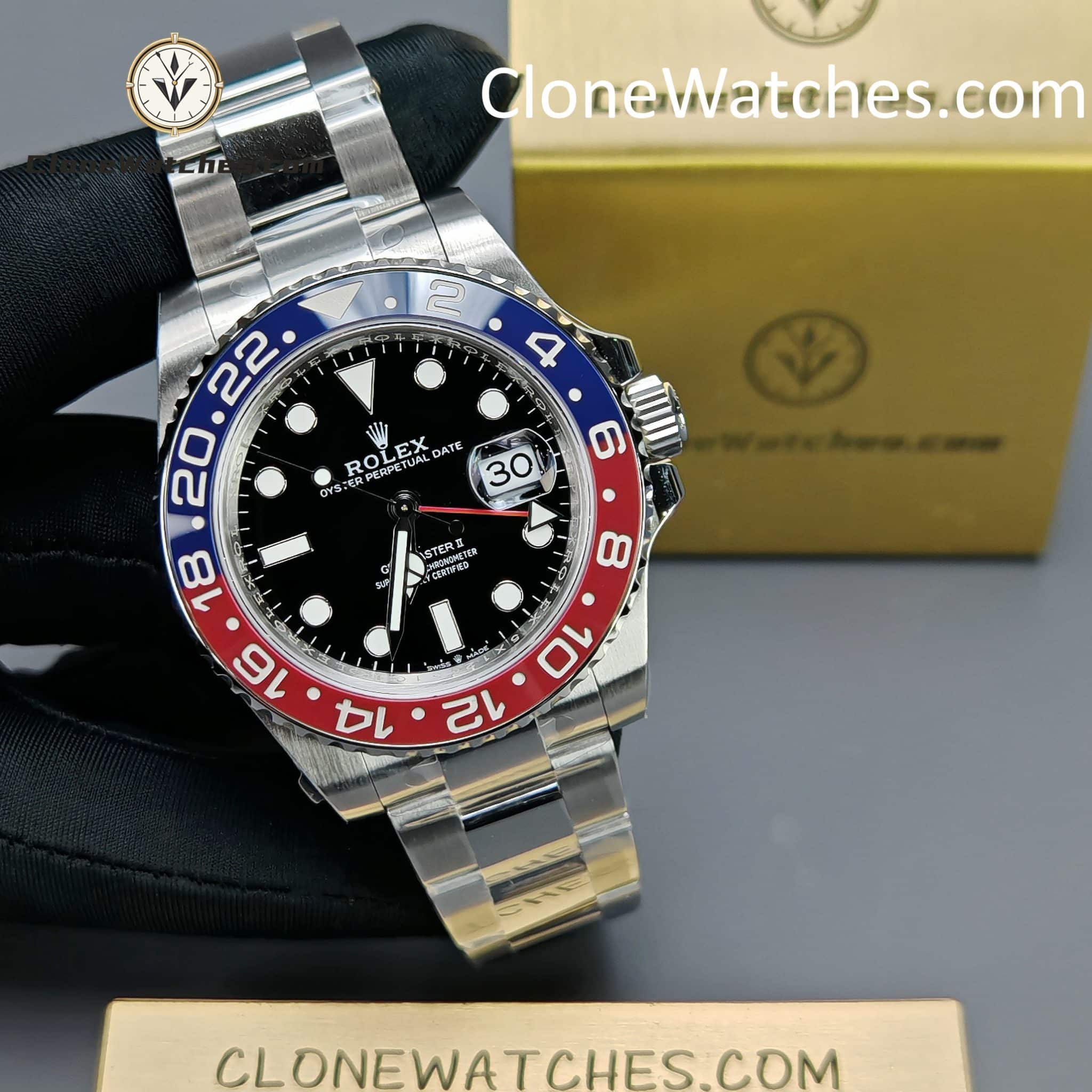 Rolex Super Clone Watches 1:1 Pepsi GMT Master II M126710blro Oyster 3285 Movement