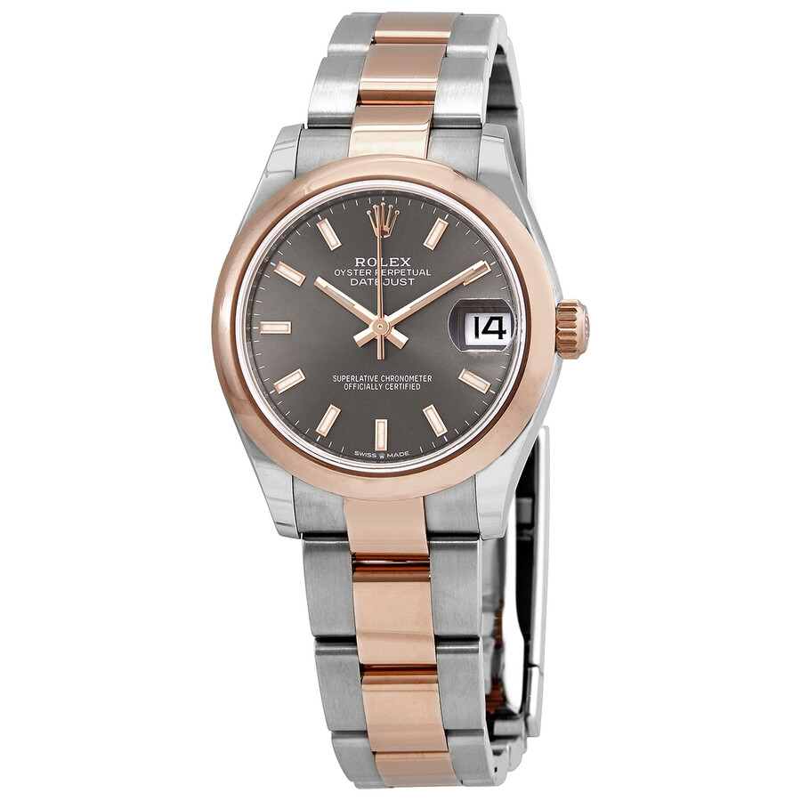 Rolex Datejust 31 Dark Rhodium Dial Automatic Ladies Steel and 18kt Everose Gold Oyster Watch 278241DRSO（Lifetime free warranty+90-days replacement service & Refund!.）