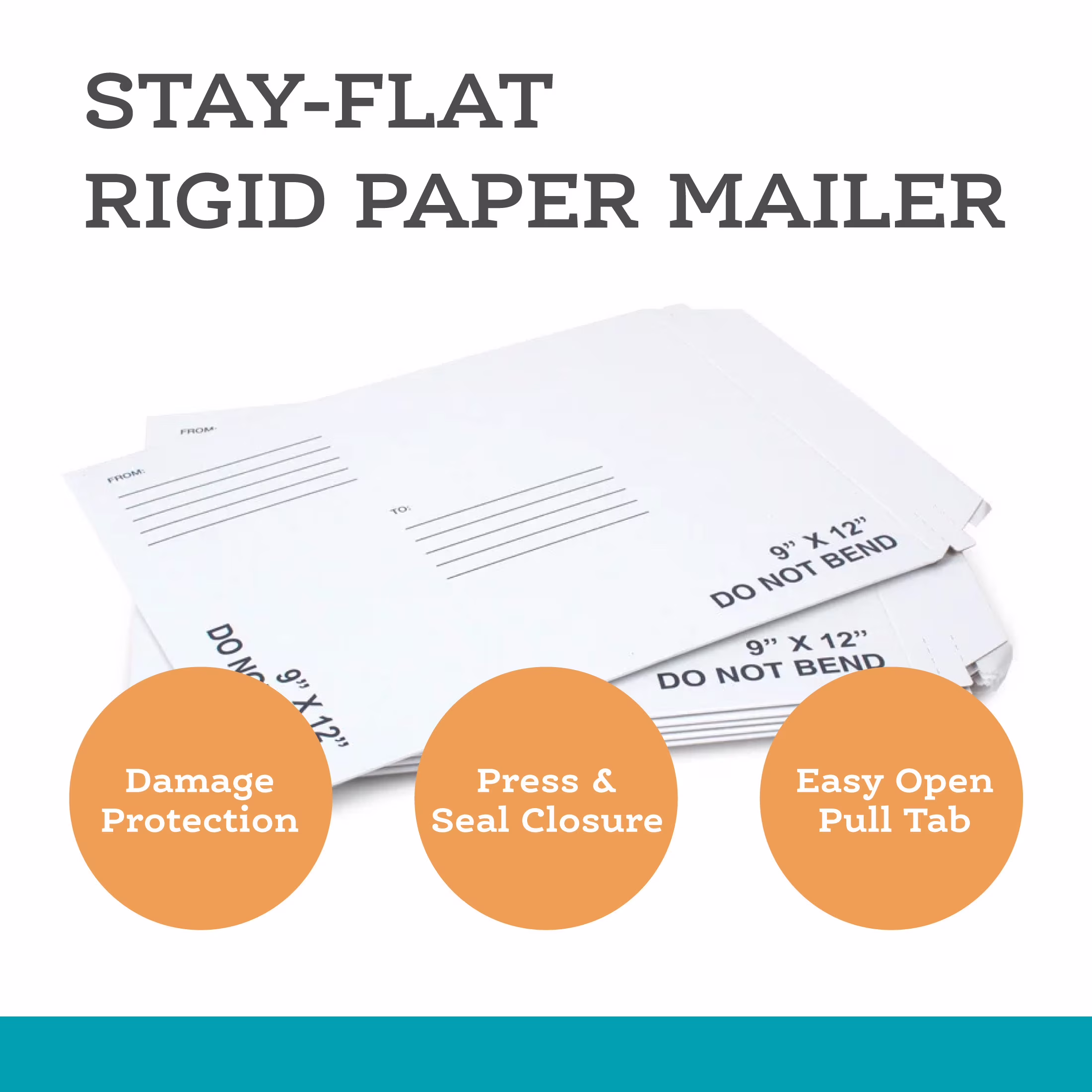 (5 pack) Pen+Gear Document Mailer, Self Seal Stay Flat Mailer, 9 in x 12 in, White