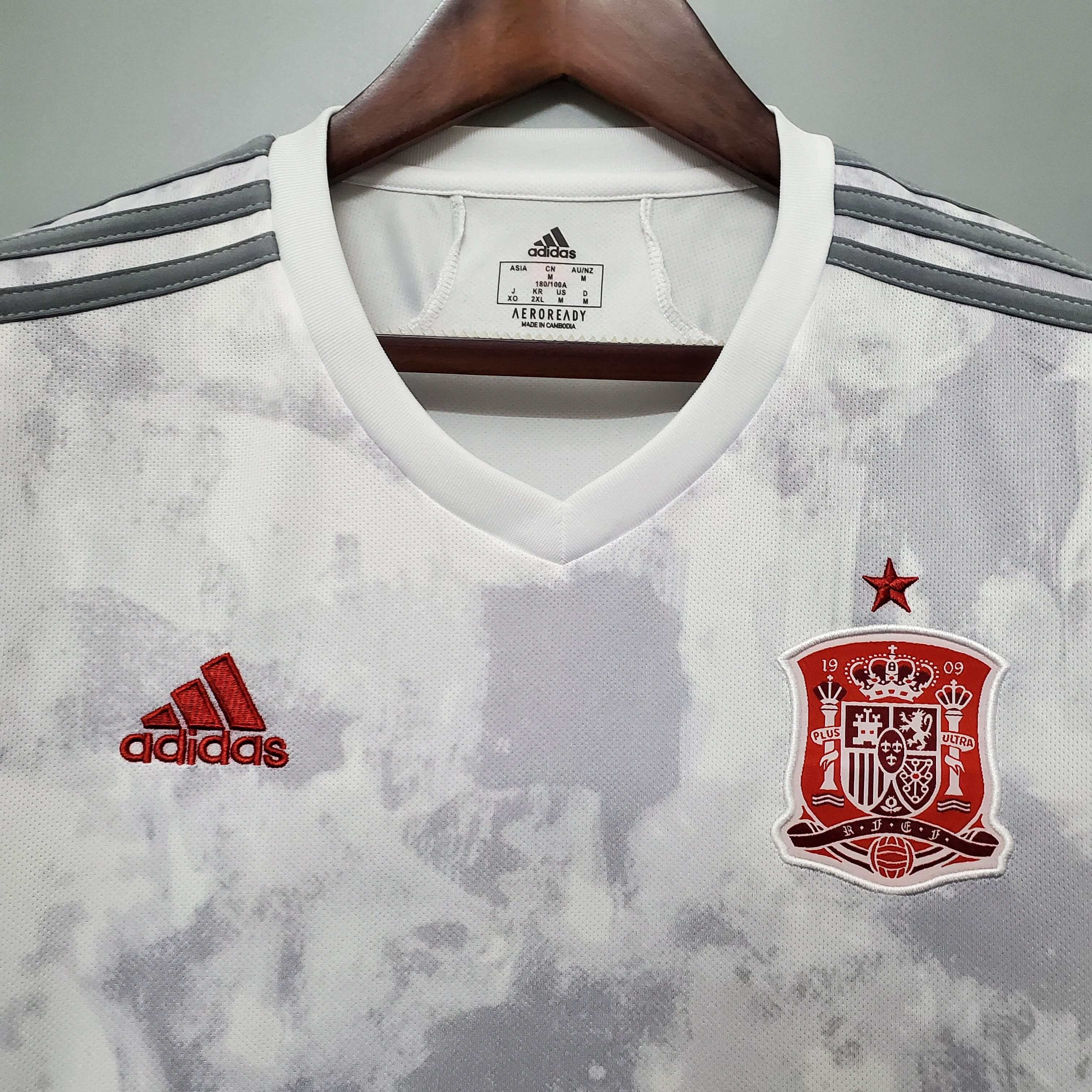 2020 Spain away white jersey.
