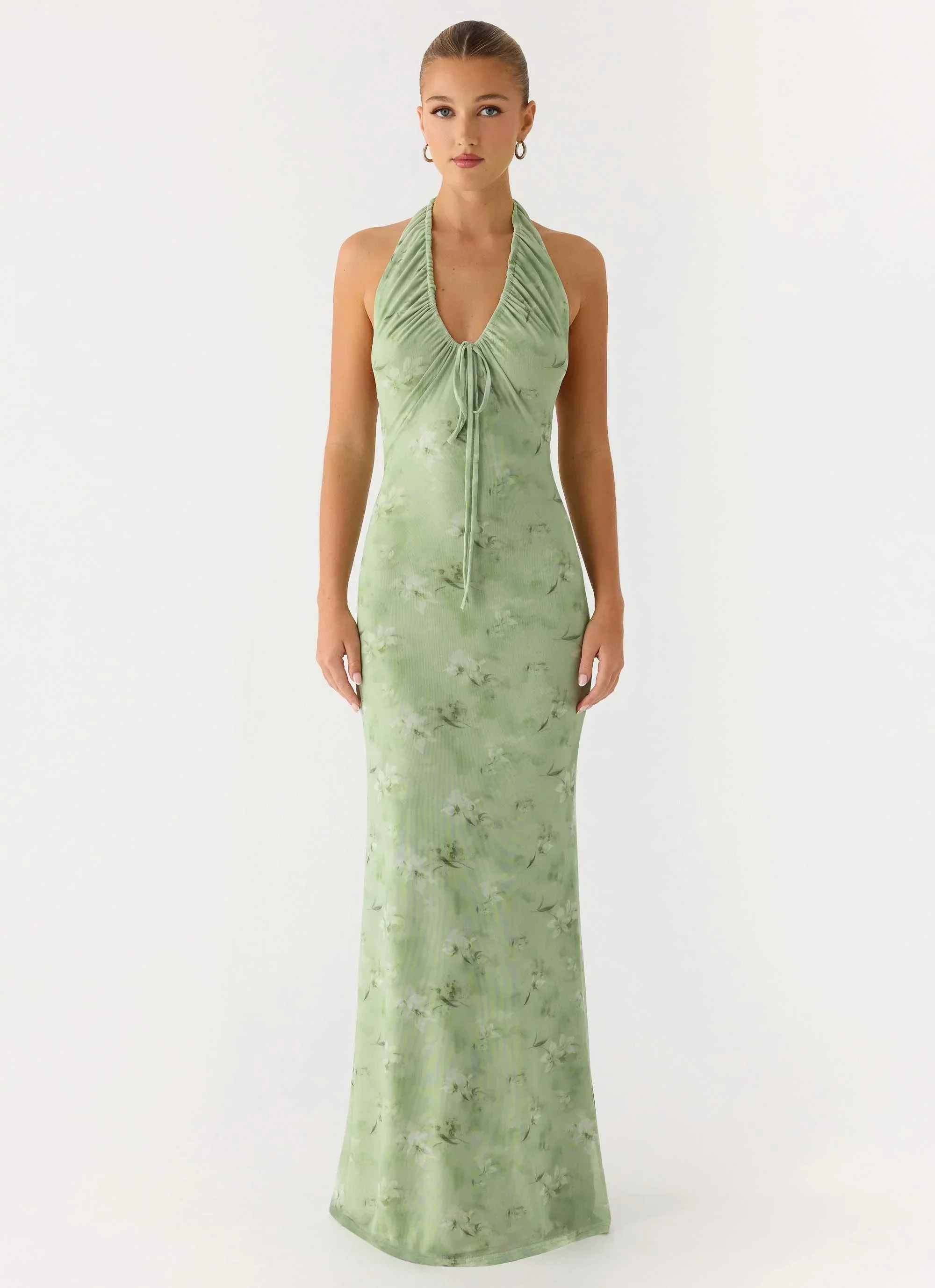 Ask You Twice Maxi Dress - Blurred Lime