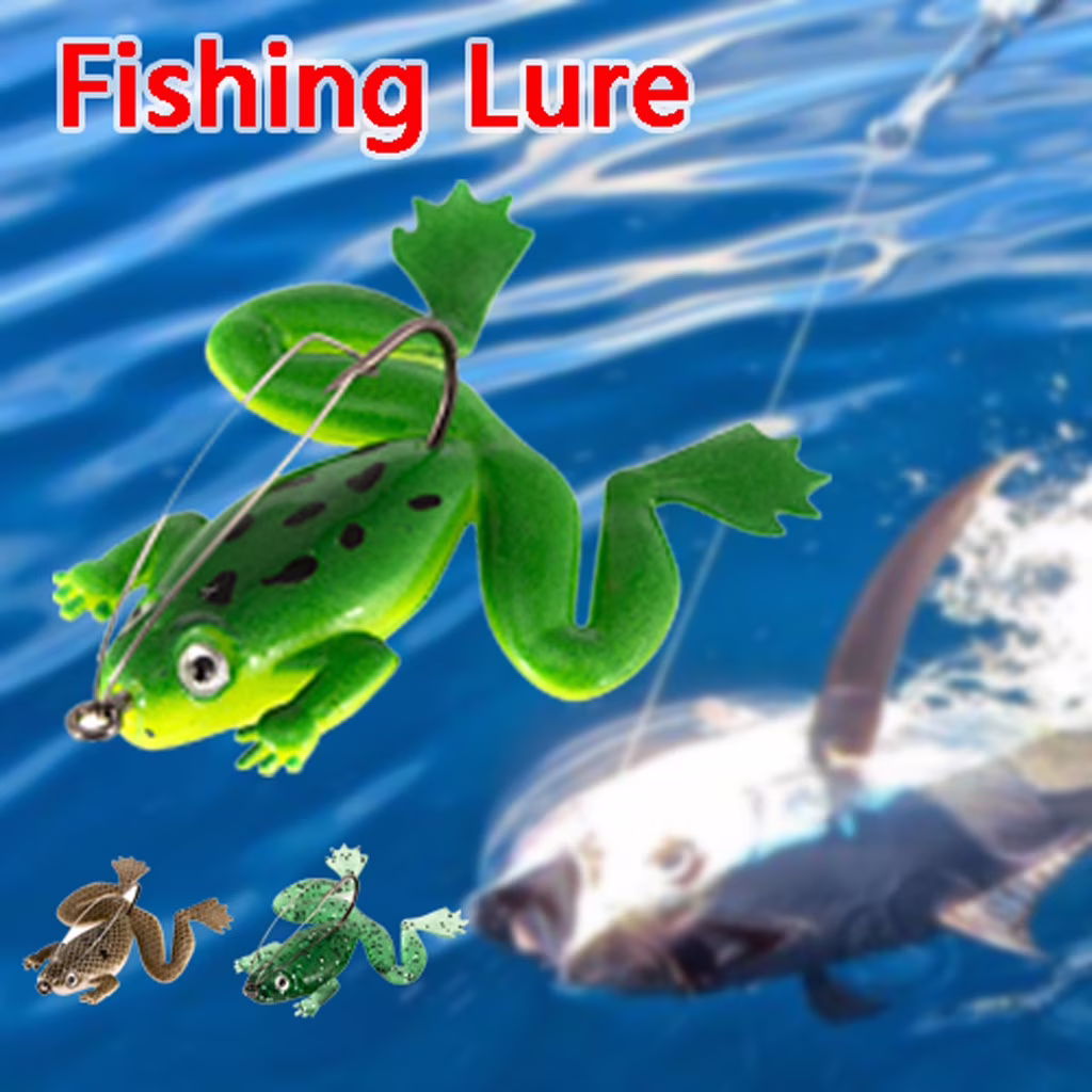 Holloyiver Topwater Frog Lure Bass Trout Fishing, Realistic Prop Frog Soft Swimbait Floating Bait With Weedless Freshwater Soft Simulated Frog Bait,Perfect Tool For Fishing Lovers.Brown