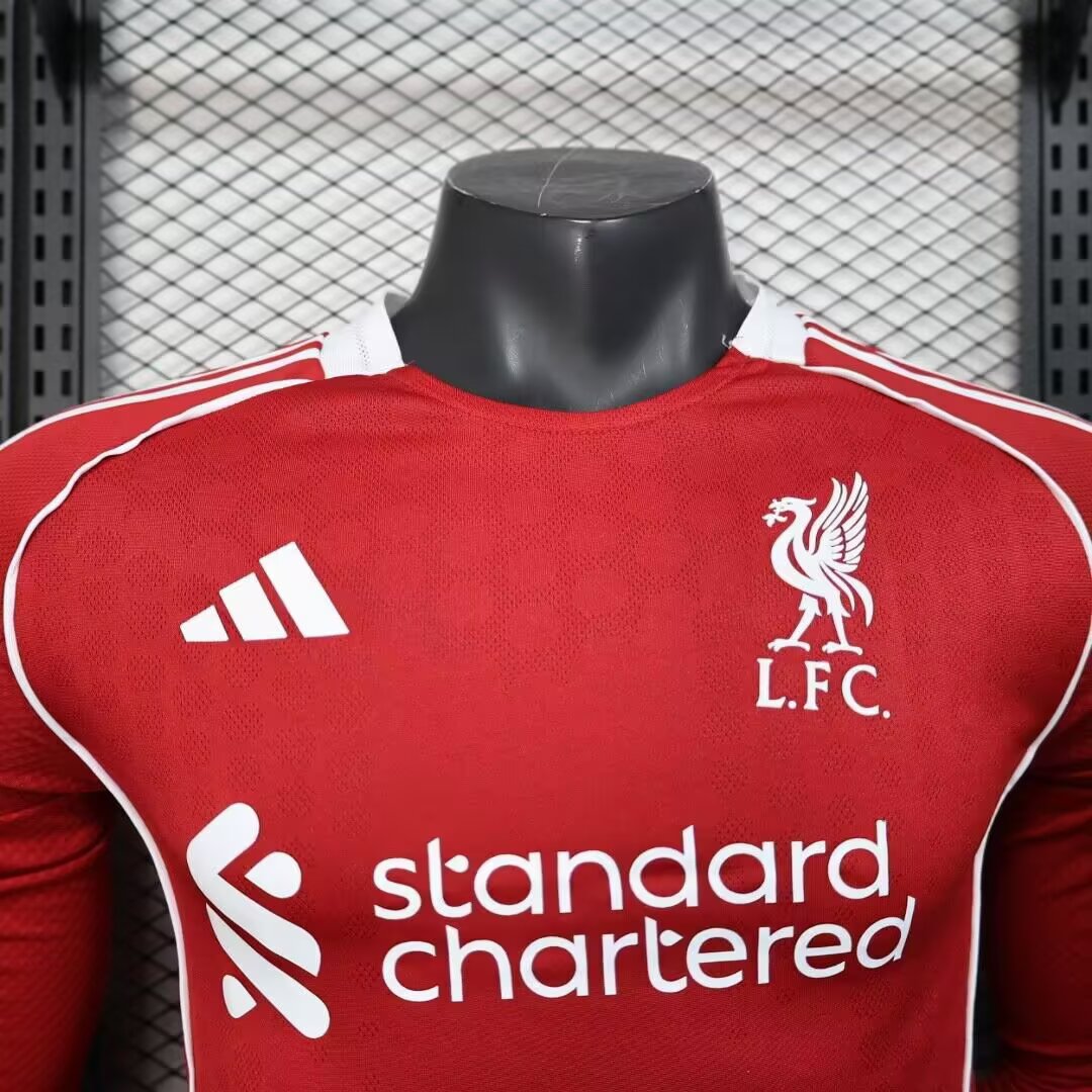 2025-26-Liverpool Home Long Sleeve - Player Edition