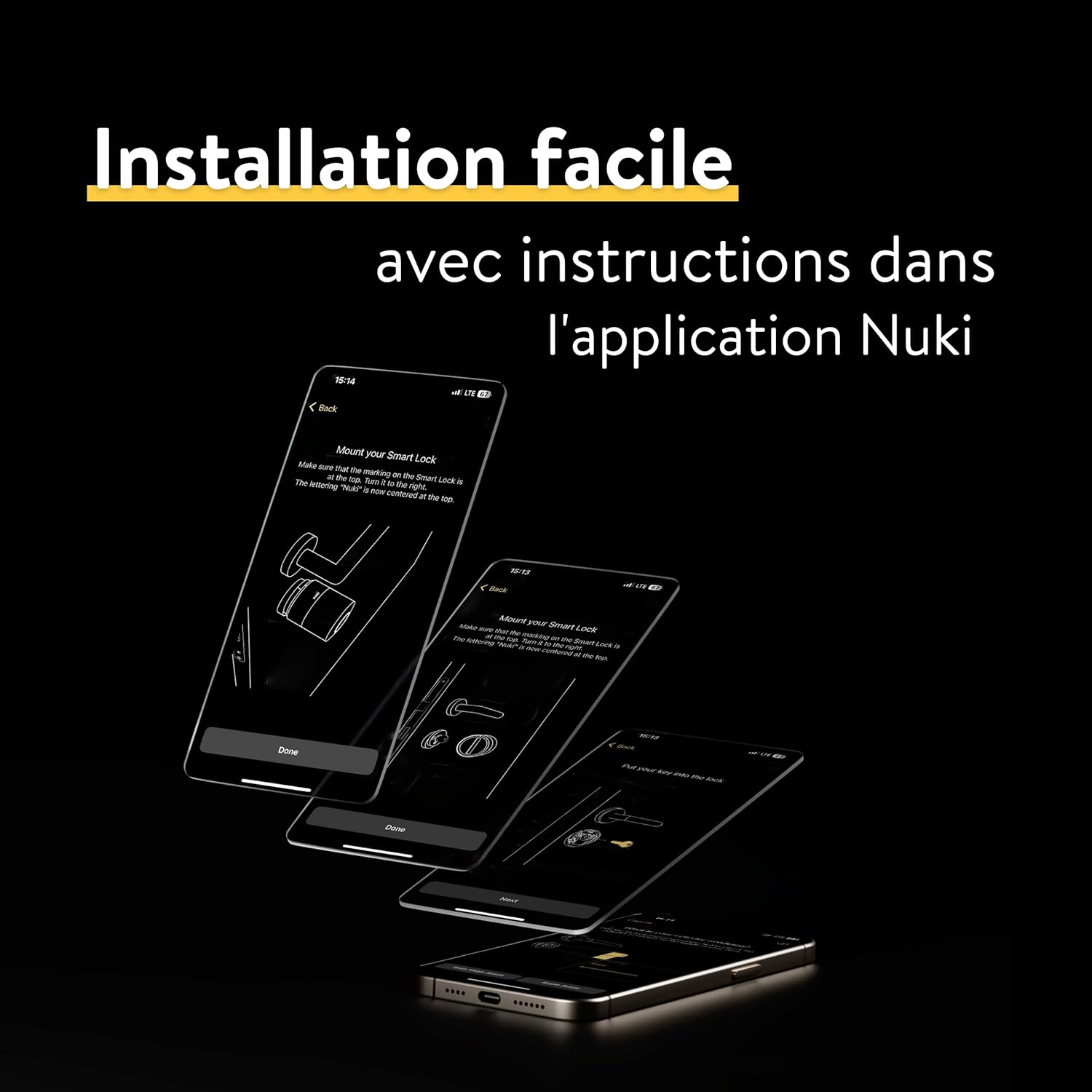 Serrure connectée Bluetooth WiFi Matter installation sans changement cylindre