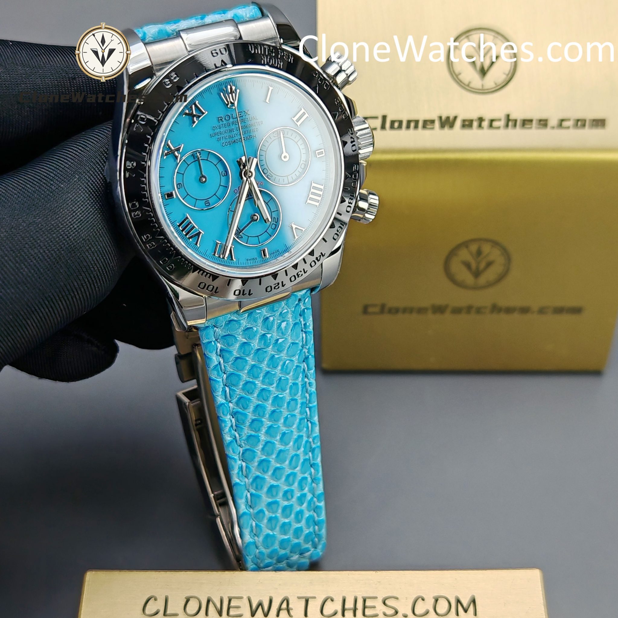 Rolex Super Clone Watches 1:1 Daytona M116519 Beach Blue 4130 Movement
