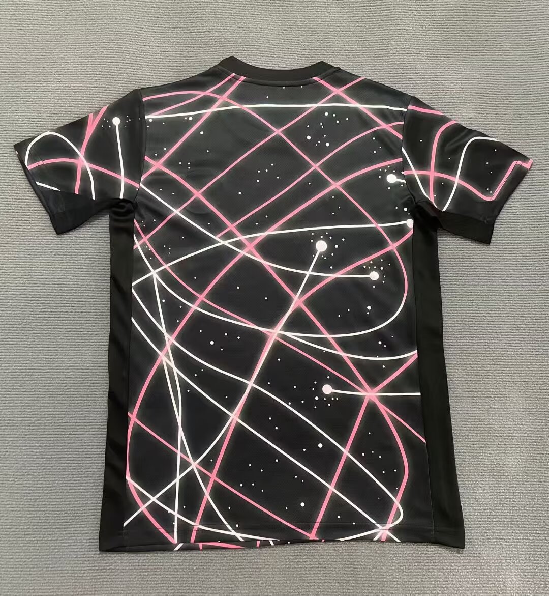 25-26 Paris pre-match uniform striped pink star jersey - Fan version