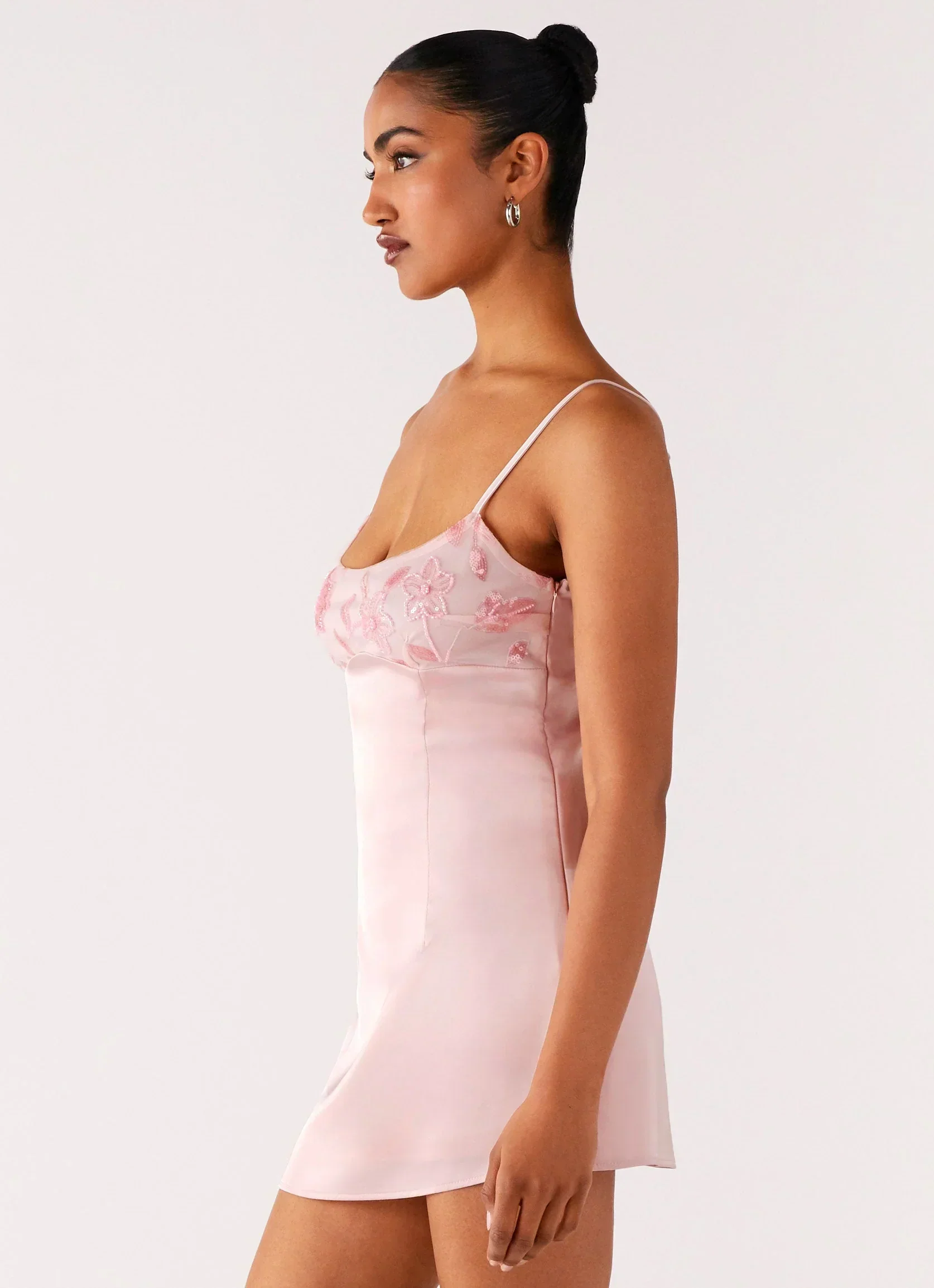 Zion Beaded Mini Dress - Pink