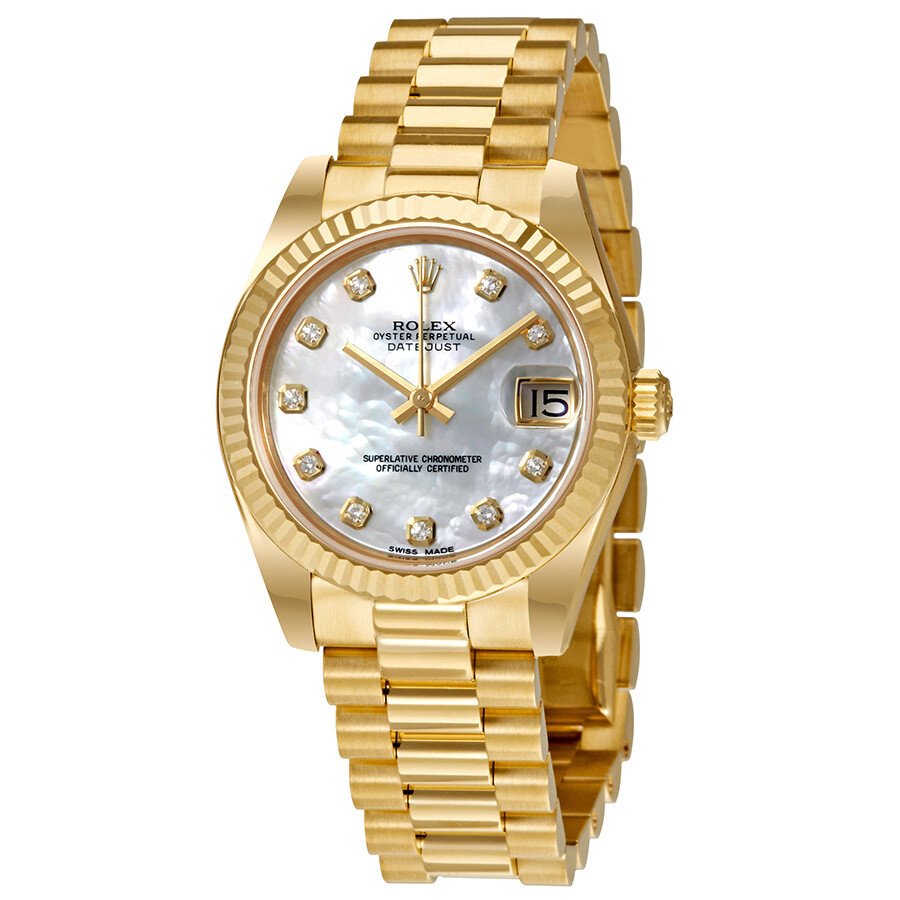 Rolex Lady-Datejust 31 Mother of Pearl Dial 18K Yellow Gold President Automatic Ladies Watch 178278MDP（Lifetime free warranty+90-days replacement service & Refund!.）