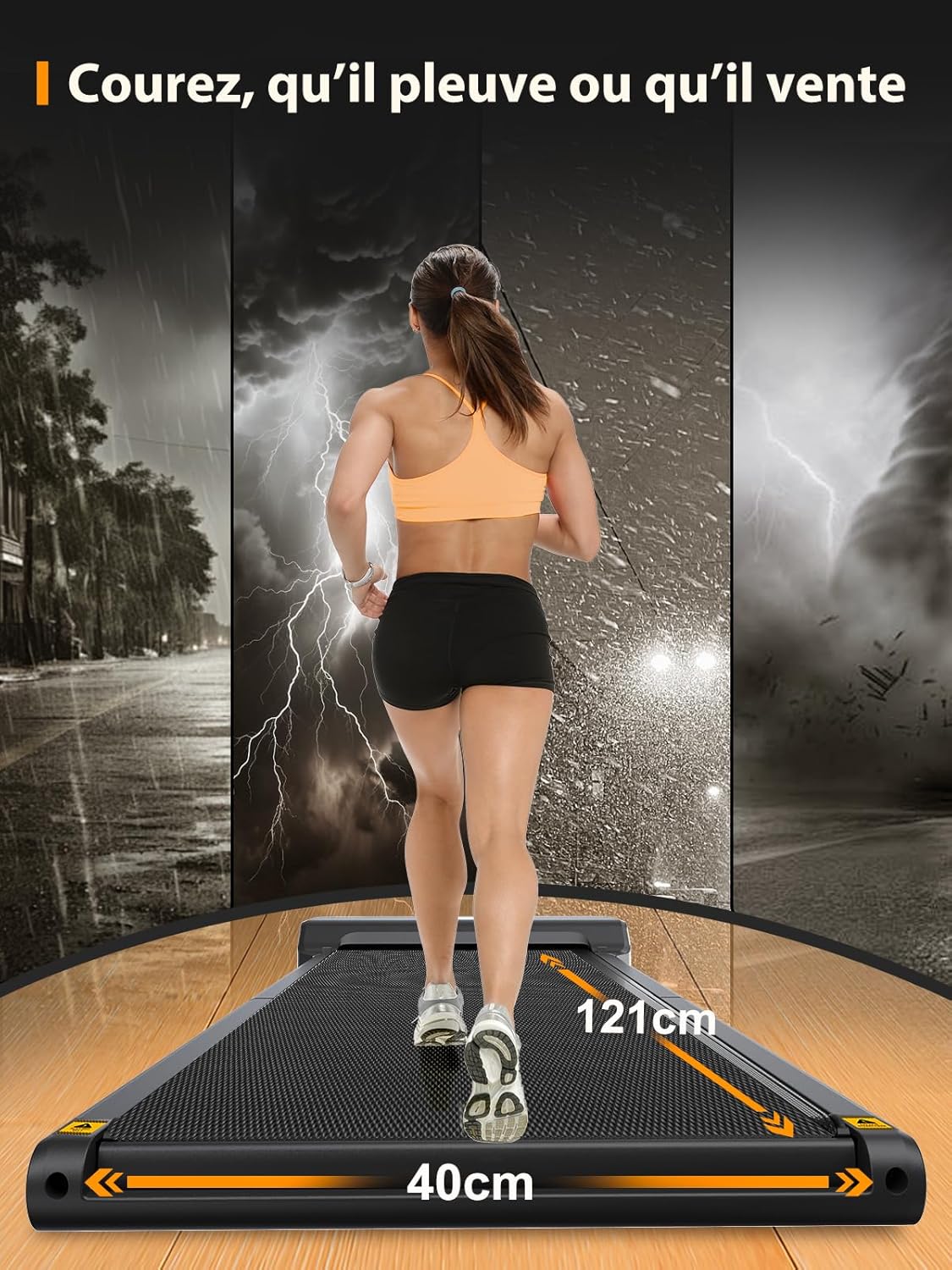 Tapis marche pliable électrique silencieux 6 km h télécommande