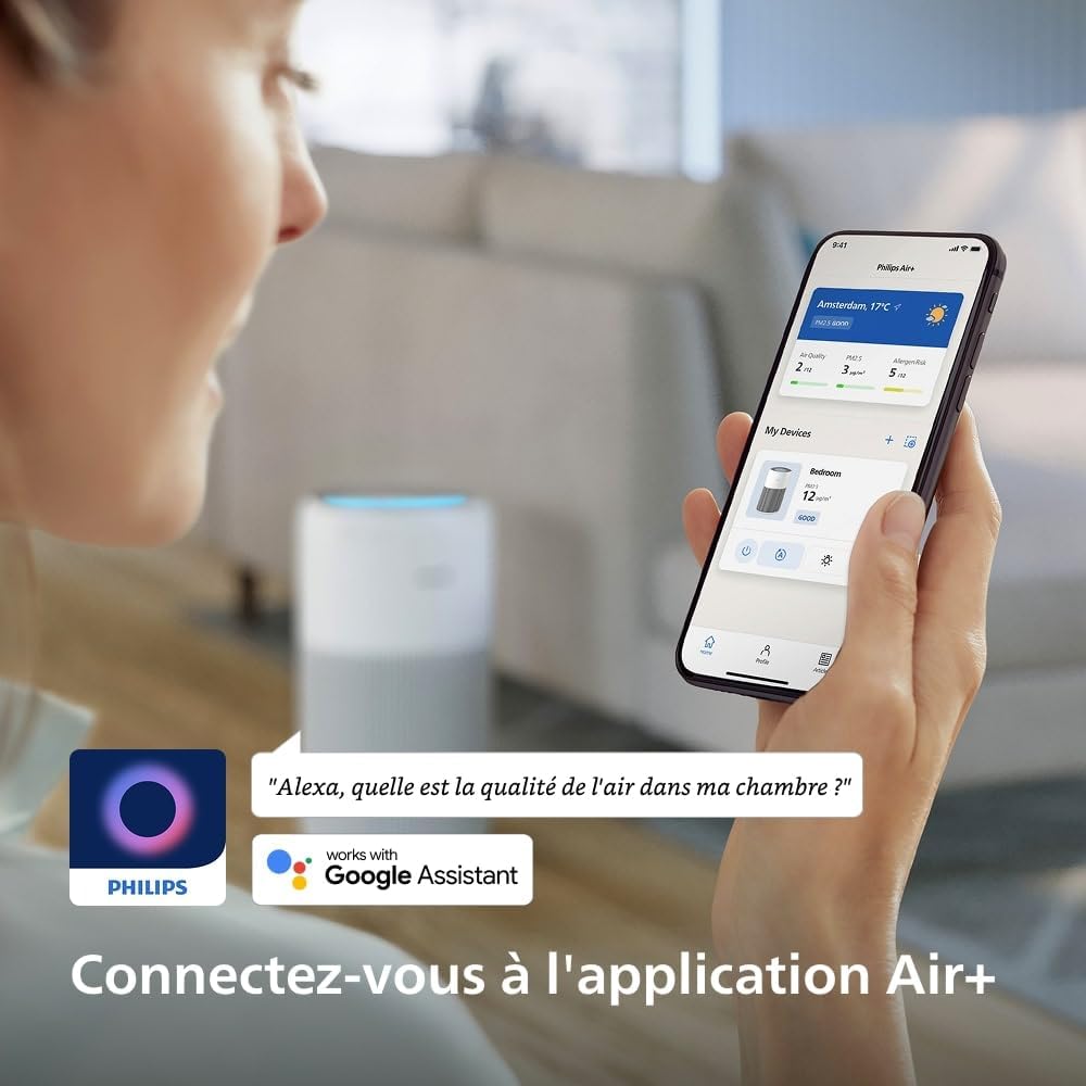 Purificateur air HEPA charbon actif CADR 400 m3 h pour 104 m2