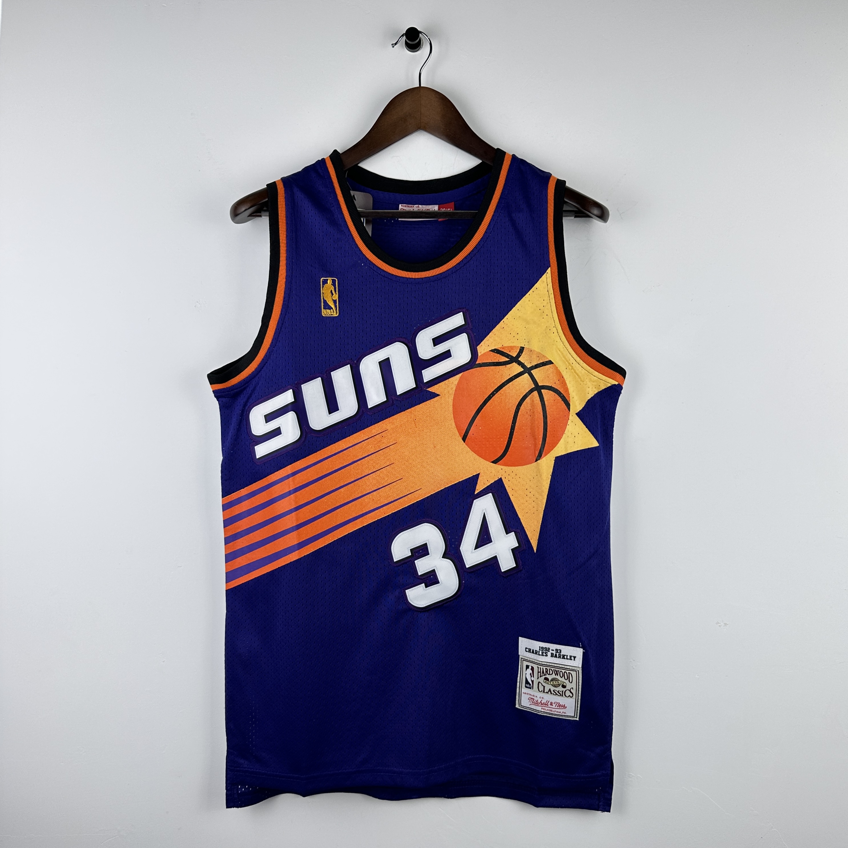 Embroidered MN retro jersey Suns 92/93 season purple No. 34 Barkley