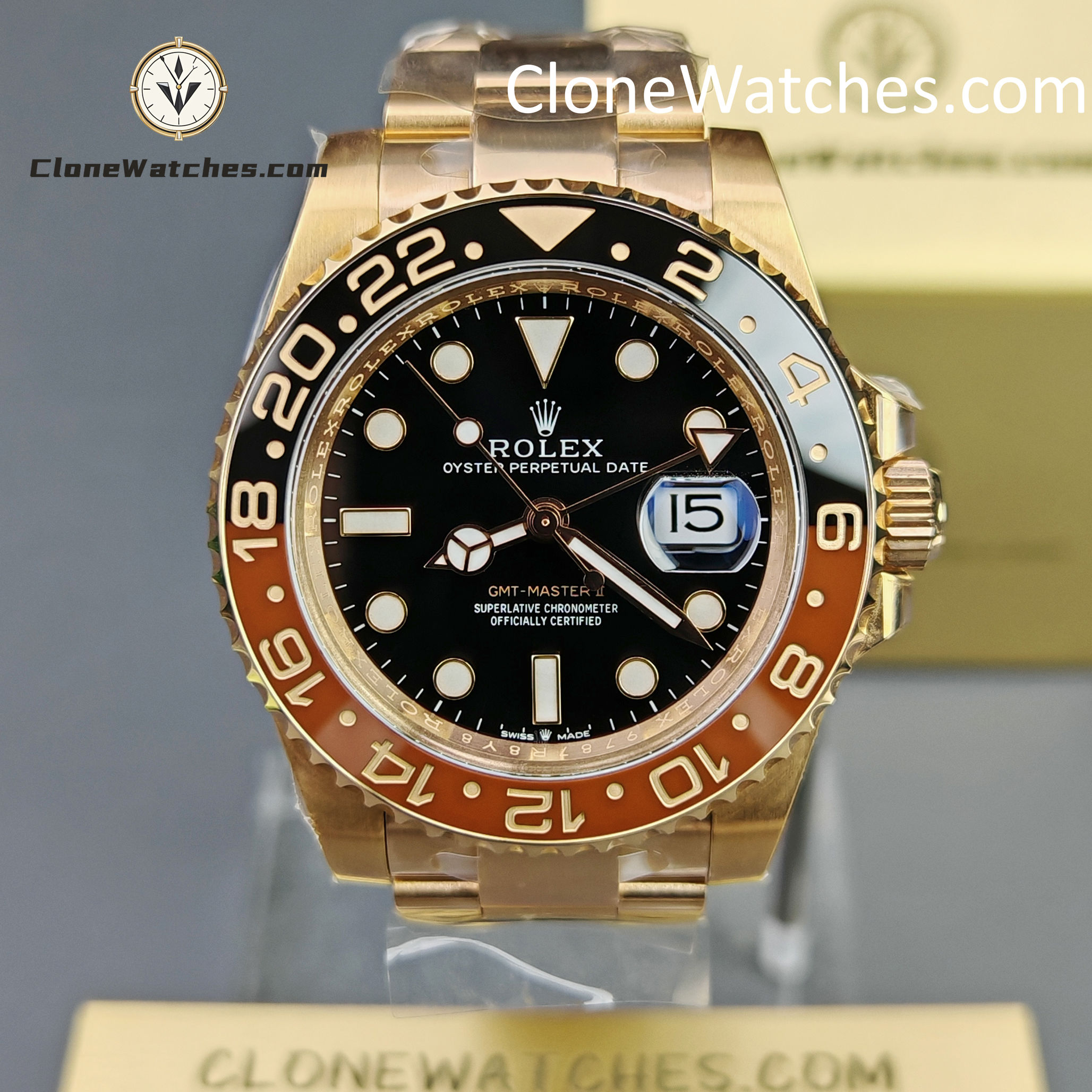 Rolex Super Clone Watches 1:1 Rootbeer GMT Master II M126715chnr Oyster 3285 Movement