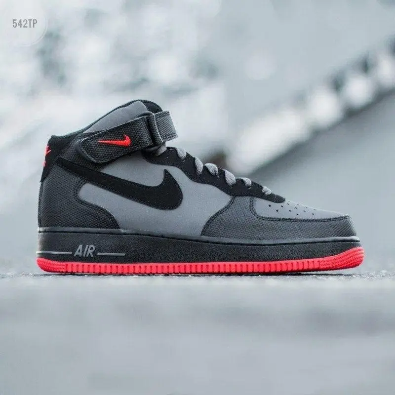 Black Grey Mid Sneakers