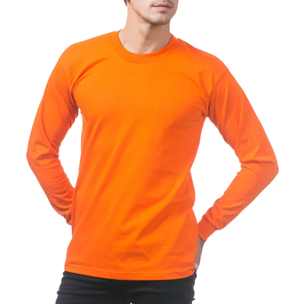 Pro Club Men's Heavyweight Cotton Long Sleeve Crew Neck T-Shirt