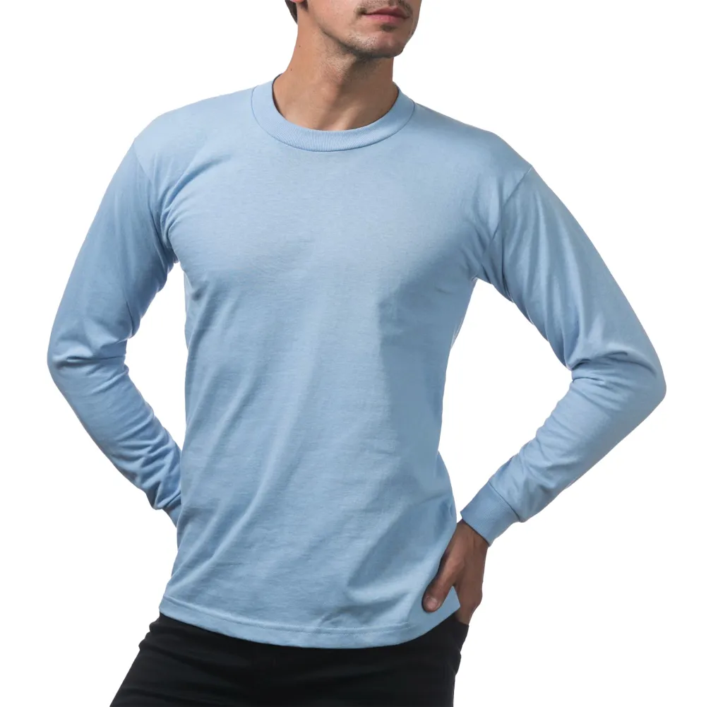 Pro Club Men's Heavyweight Cotton Long Sleeve Crew Neck T-Shirt