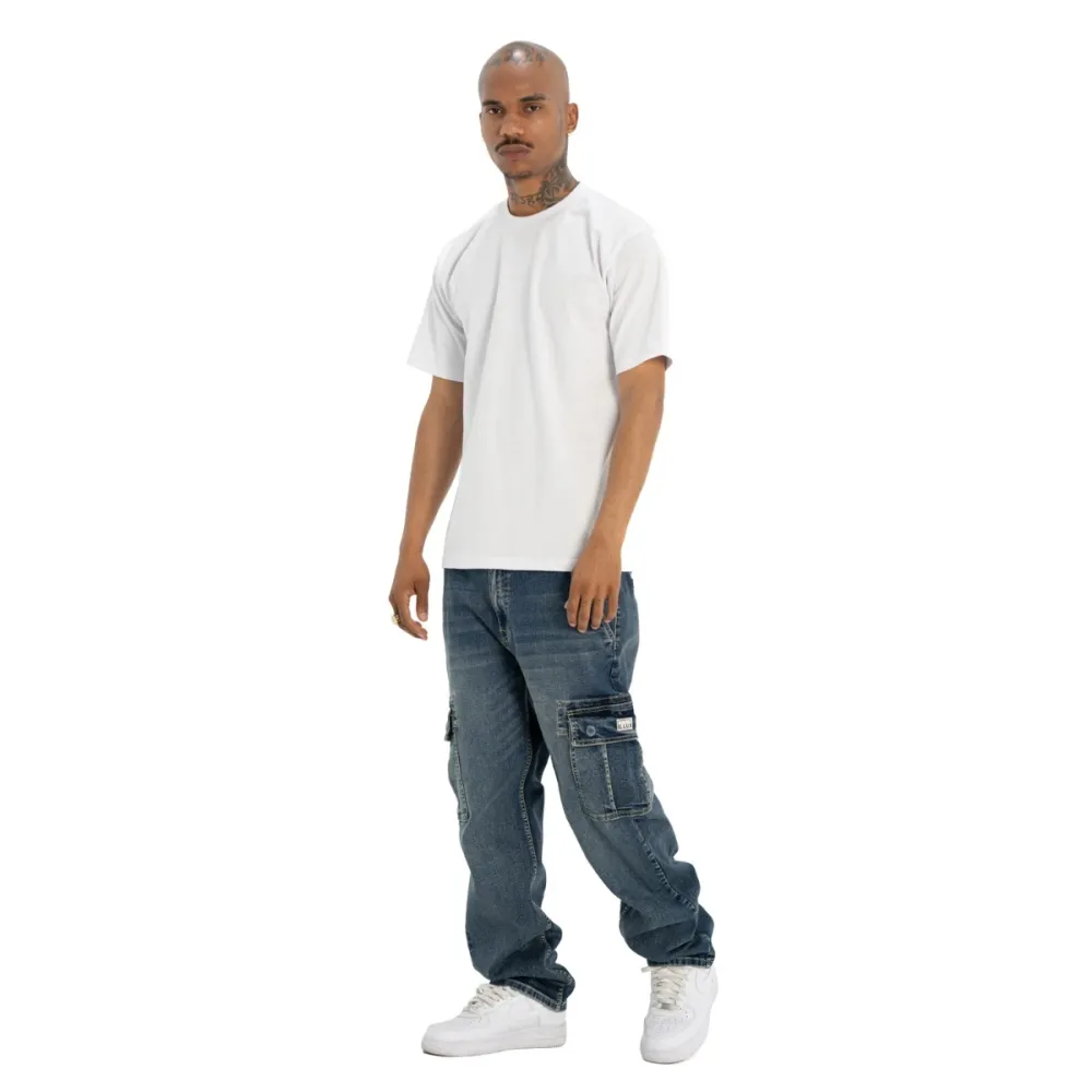 Pro Club Men's Heavyweight Relaxed Fit Denim Cargo Pant