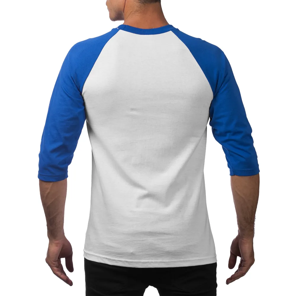 Pro Club Men's 3/4 Sleeve Crew Neck Baseball Shirt