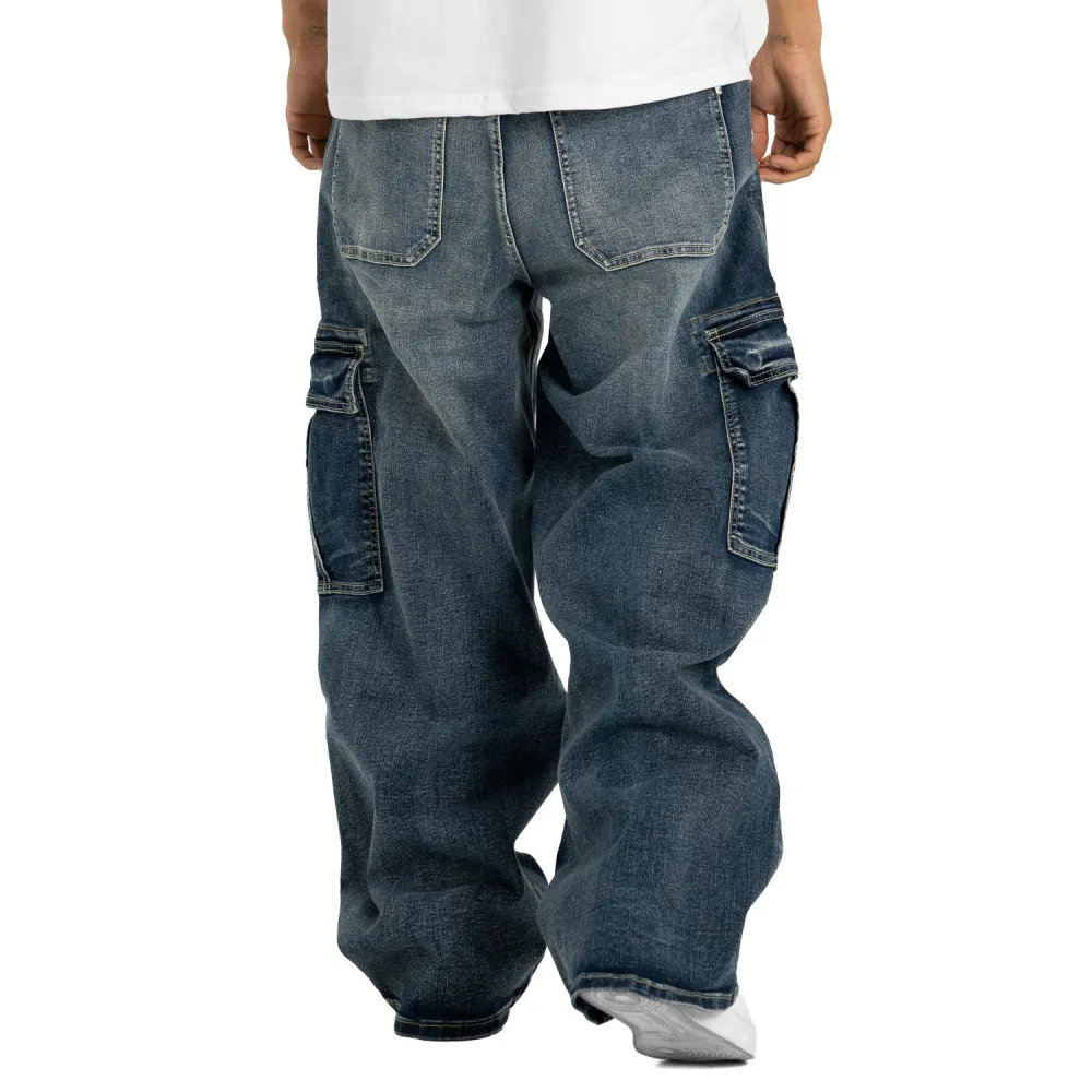 Pro Club Men's Heavyweight Baggy Fit Denim Cargo Pant