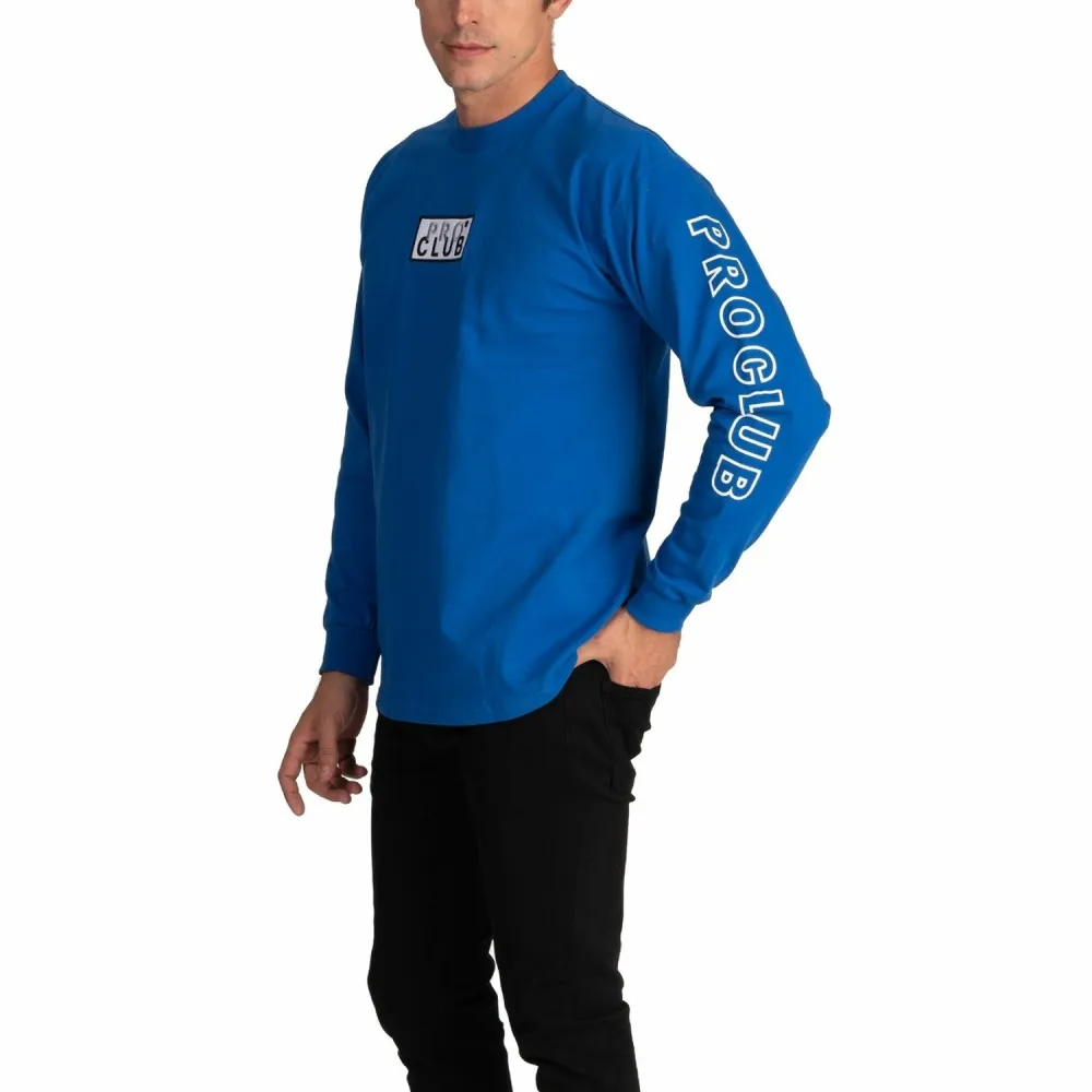 Pro Club Embroidered Box Logo Long Sleeve Heavyweight T-Shirt