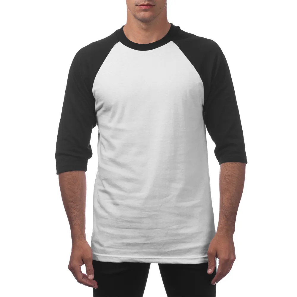 Pro Club Men's 3/4 Sleeve Crew Neck Baseball Shirt