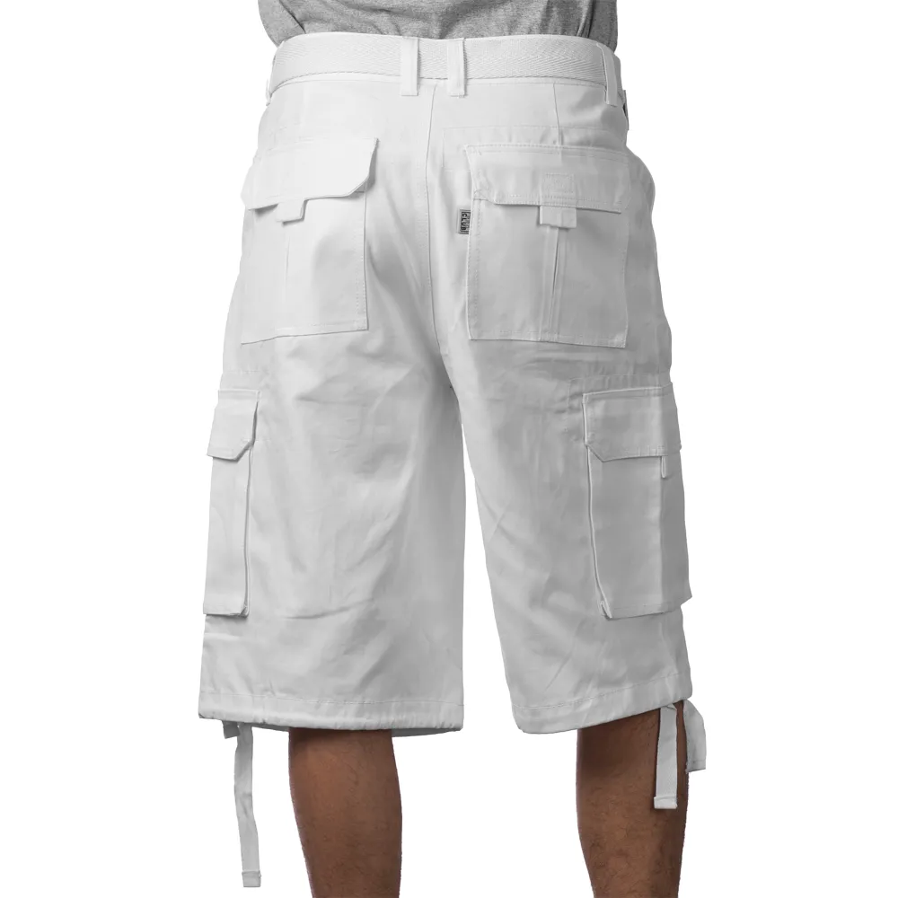 Pro Club Men's Cotton Twill Cargo Shorts With Belt