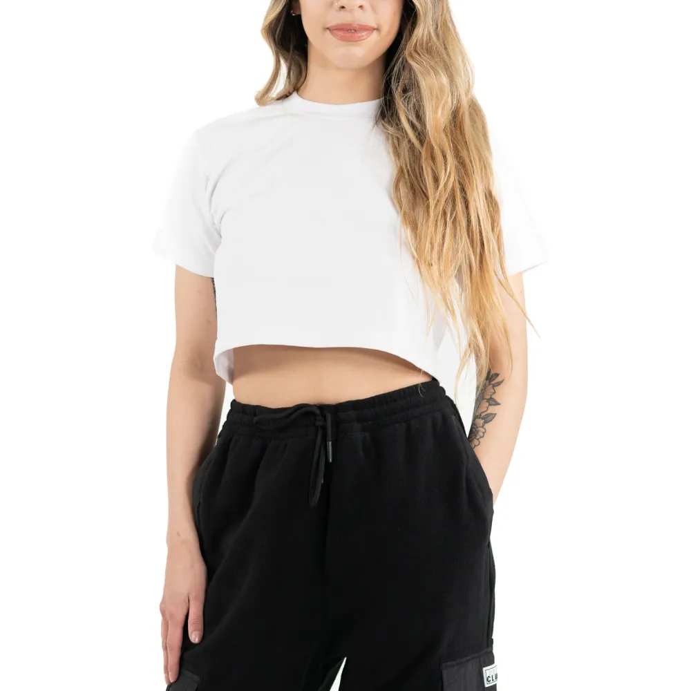 Pro Club Women's Heavyweight Cotton Short Sleeve Crop Top