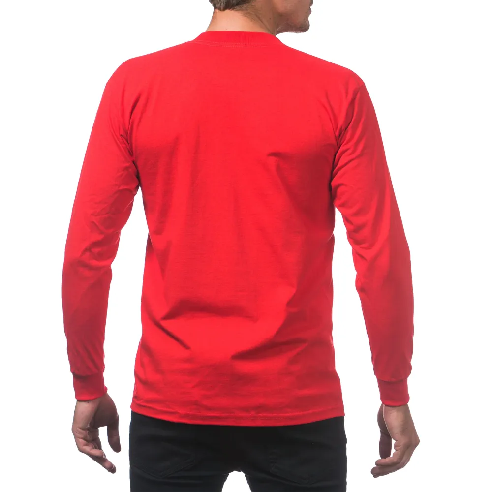 Pro Club Men's Heavyweight Cotton Long Sleeve Crew Neck T-Shirt